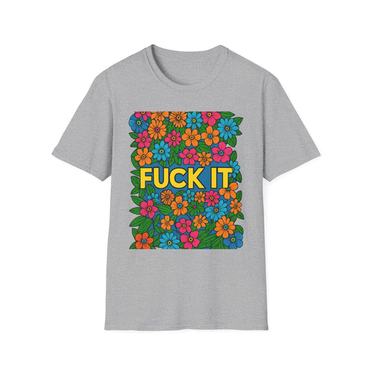 Colorful Floral Graphic T-Shirt, Casual Wear, Gift for Friends, Relaxed Style, Summer Outfit, Fun Statement Tee