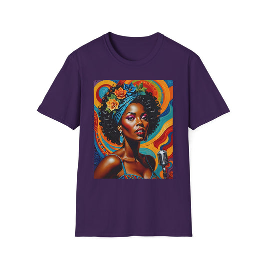 Afrofuturist Soul Singer T Shirt Cosmic Jazz Graphic Tee Retro Funk Fashion Music Artwork Top Gift for Soul Fans