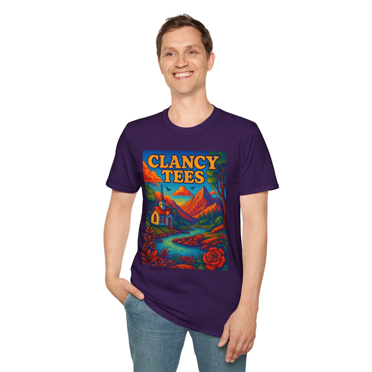 Vibrant Scenic Unisex T-Shirt, Outdoor Adventure Tee, Nature Lover Apparel, Art-Inspired Casual Wear, Gift for All Occasions, Clancy Tees