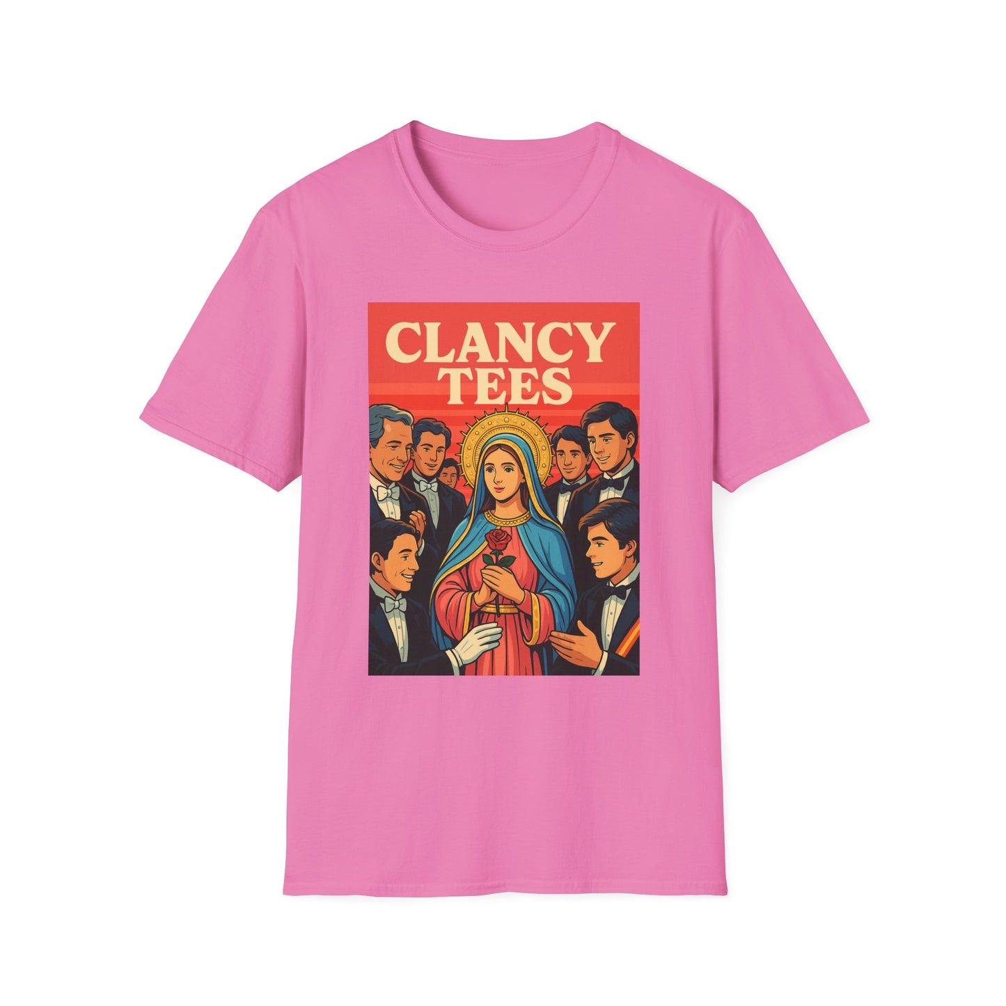 Vintage Virgin Mary Graphic T-Shirt, Softstyle Madonna Tee for Casual Wear, Perfect Gift for Holidays, Retro Clothing, Unisex Tees
