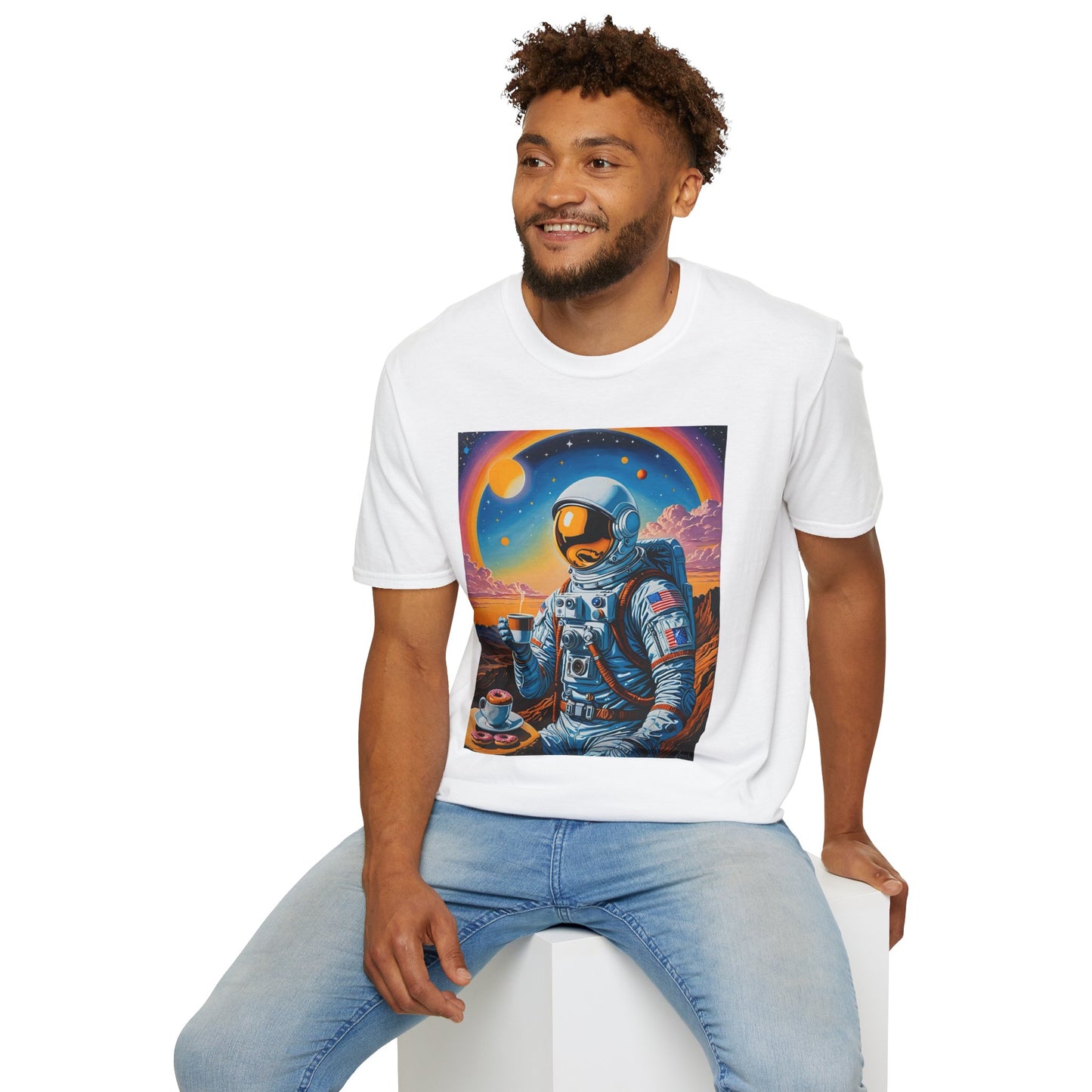 Astronaut-Themed Unisex T-Shirt, Space Lover Gift, Casual Tee, Galaxy Art Shirt, Unique Graphic Tee, Perfect for Birthdays