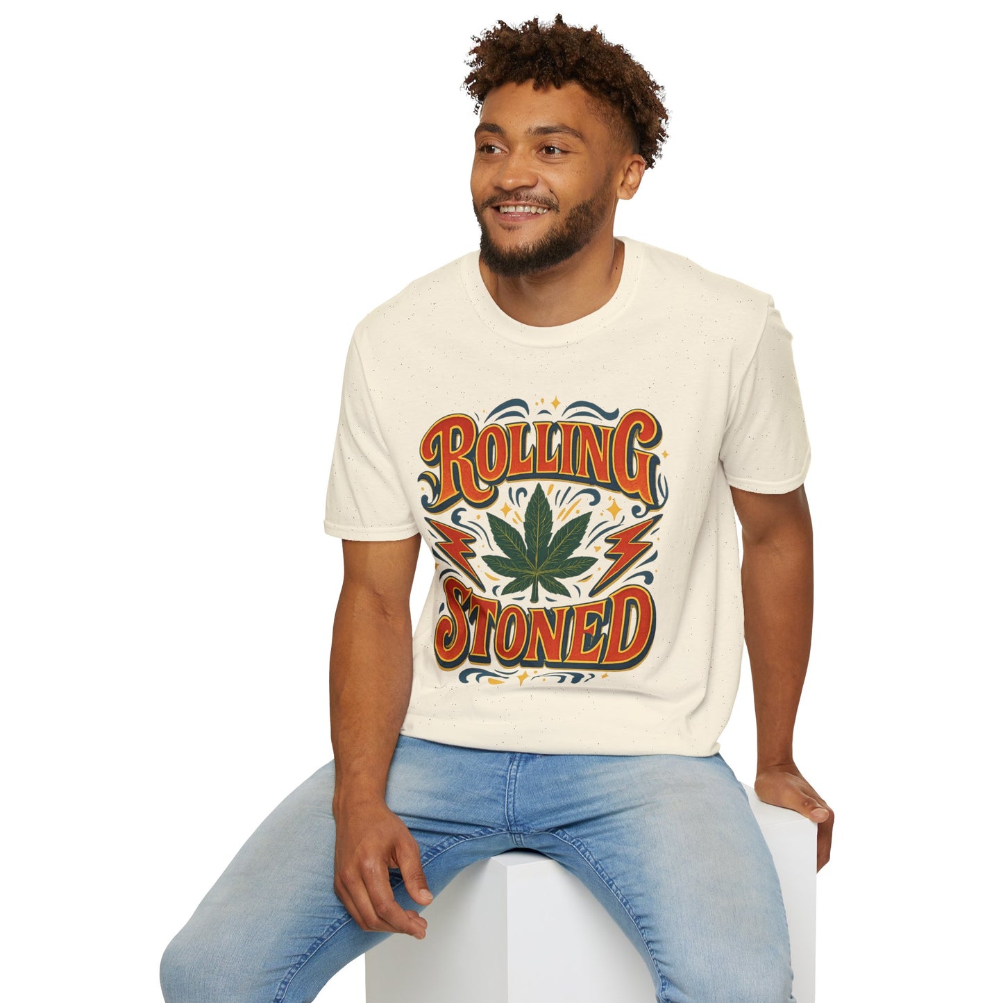 Rolling Stoned Weed Shirt – Funny Cannabis Leaf Tee – Gift for Potheads, 420 Smokers, Stoner Music Fans, and Chill Marijuana Enthusiasts