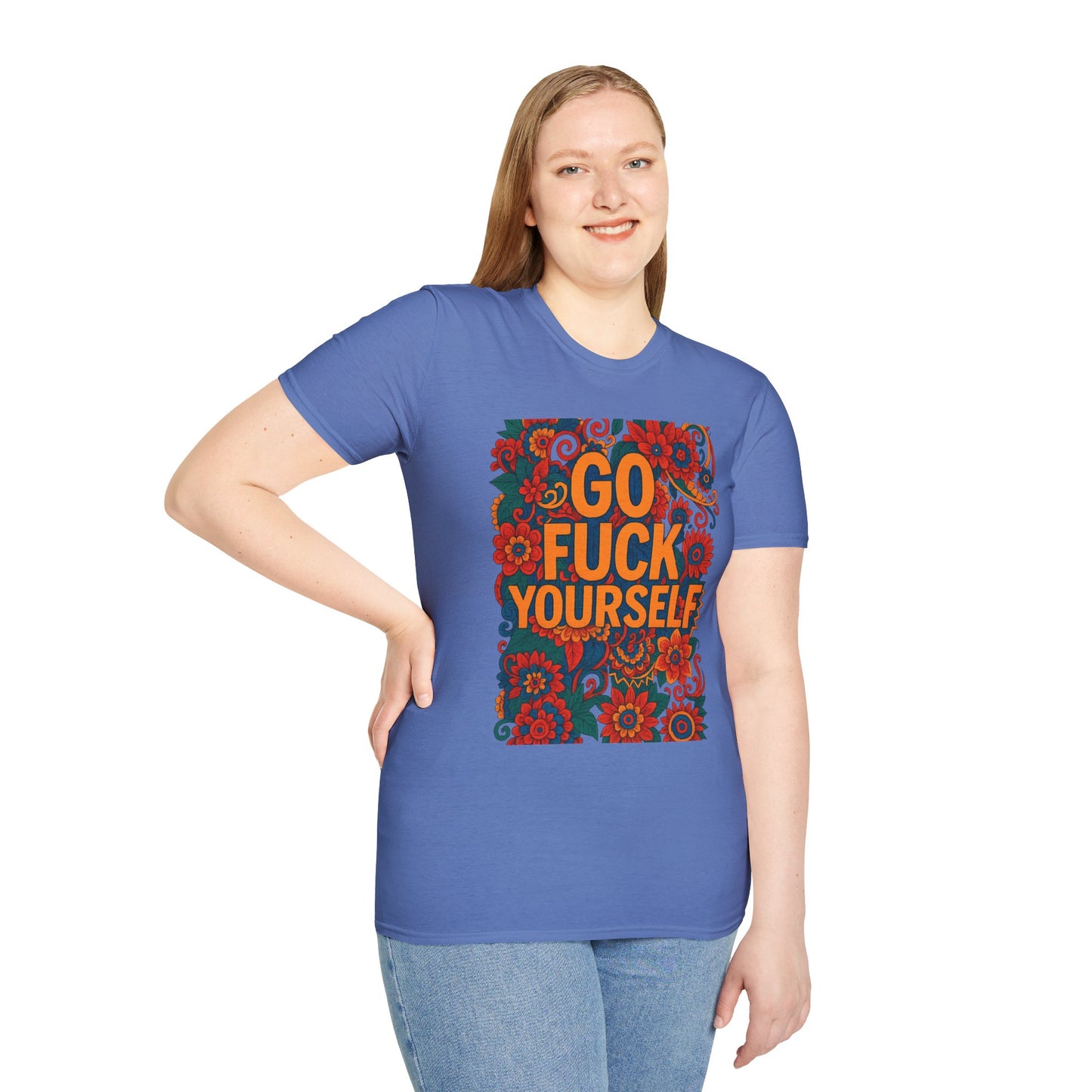 Bold Floral Graphic Tee | Go Fuck Yourself Shirt, Casual Wear, Funny Gift, Unique T-Shirt, Self-Expression Apparel