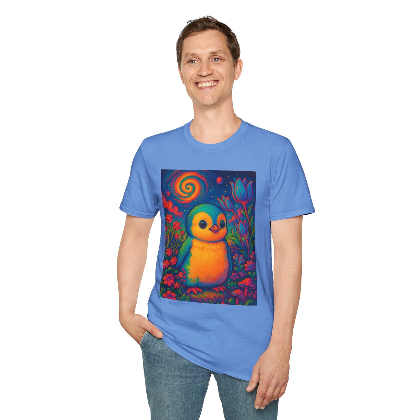 Psychedelic Baby Penguin T-Shirt – Trippy Cute Animal Tee – Gift for Penguin Lovers – Groovy Nature Shirt for Weirdos, Hippies, and Art Freaks