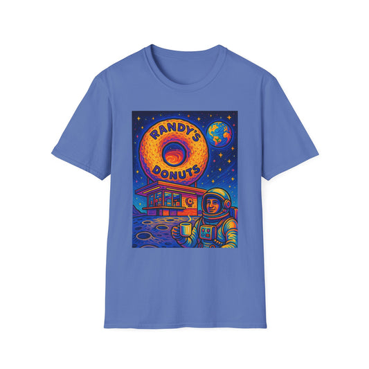 Space Donut T-Shirt – Retro Sci-Fi Astronaut Holding Coffee on the Moon – Gift for Foodies, Dreamers, and Outer Space Humor Fans