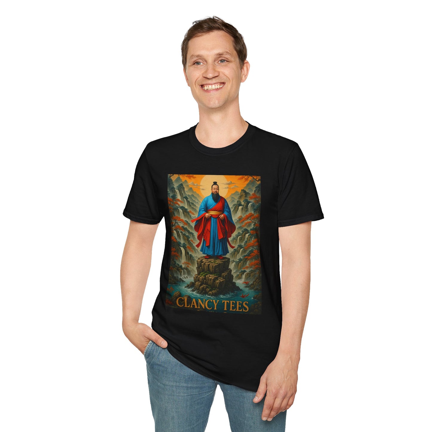 Ancient Warrior Monk T-Shirt Samurai Zen Mountain Tee Japanese Warrior Art Shirt Gift for Martial Arts Fans Gift for History Lovers Spiritual Art