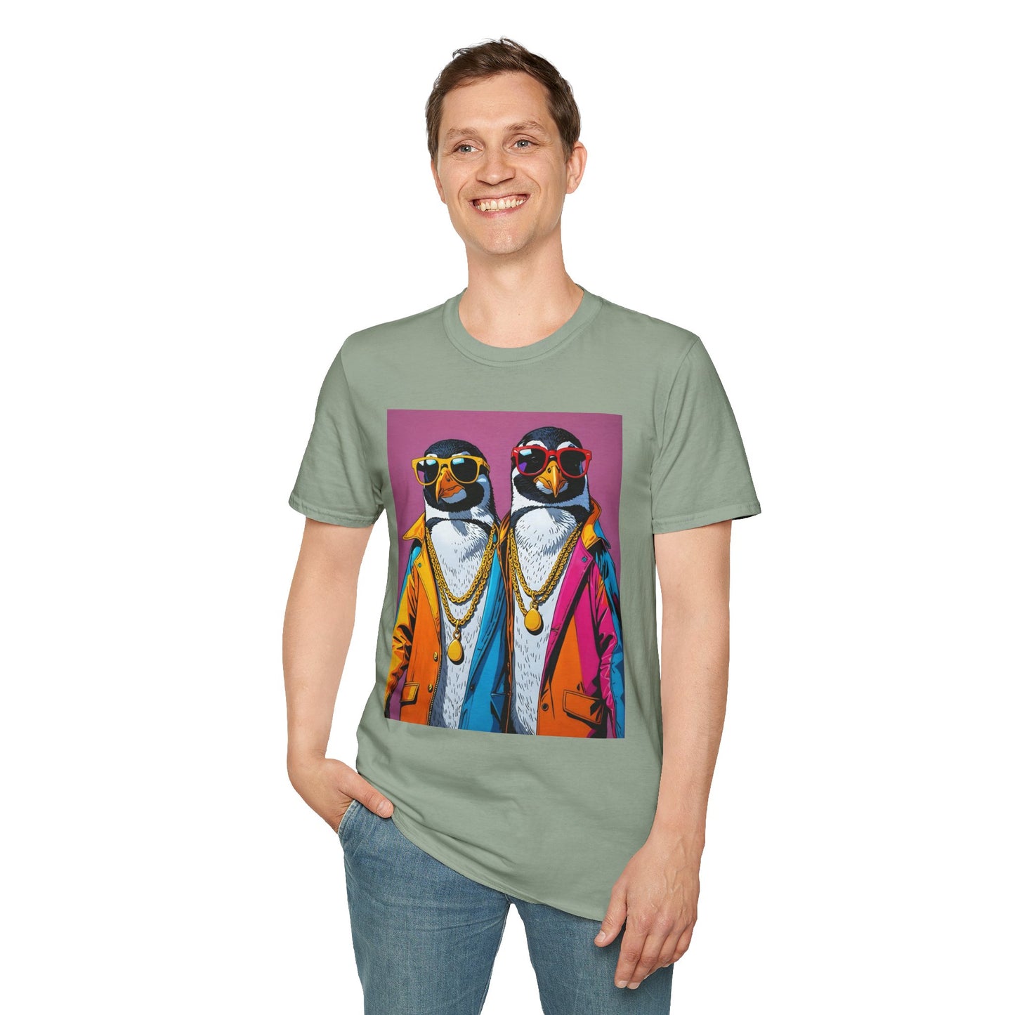 Cool Penguin Shirt – Funny Hip Hop Penguin Graphic Tee – Gift for Animal Lovers, Streetwear Fans, and People Who Stay Icy Year-Round
