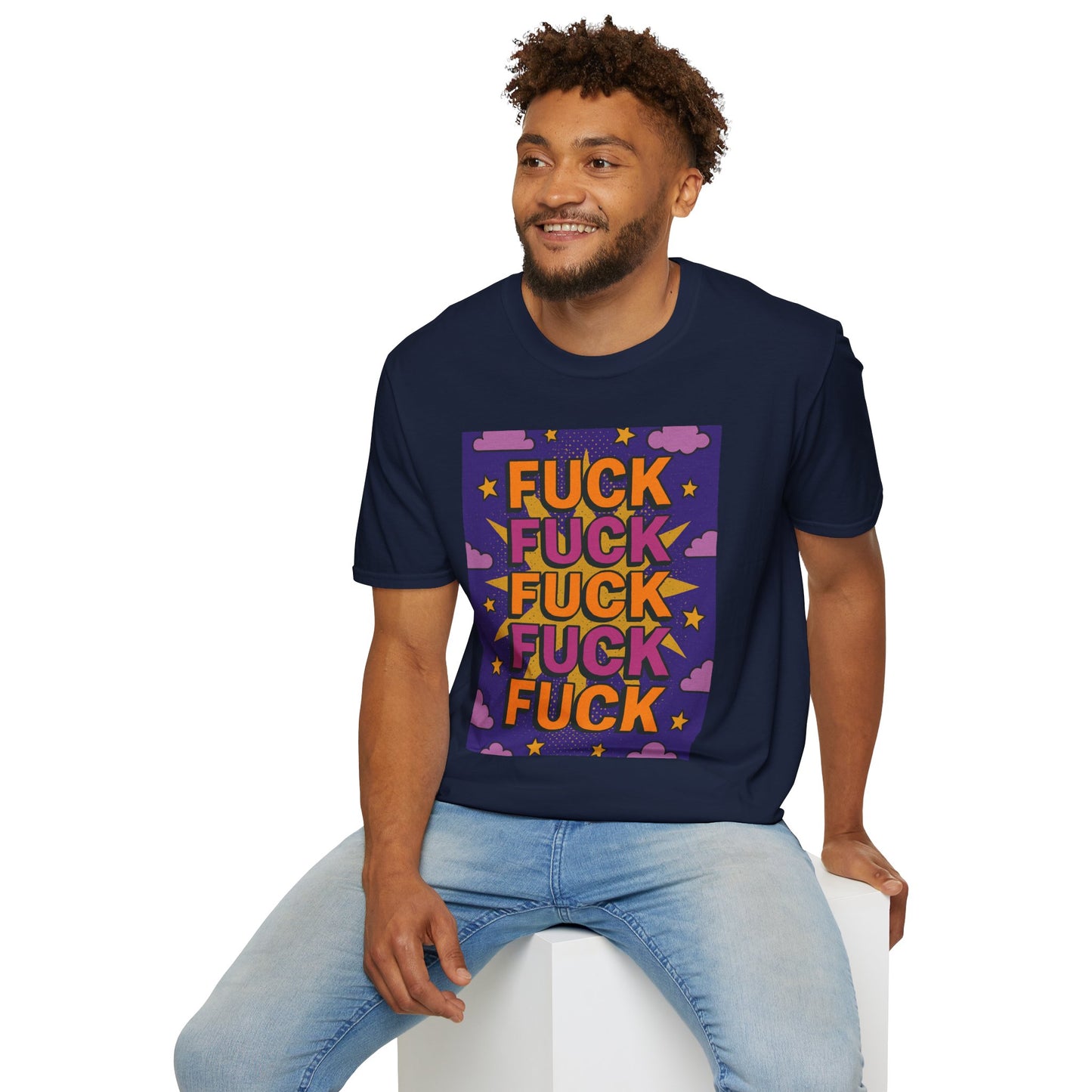 Stacked Fuck Shirt – Funny Profanity Graphic Tee for Overstimulated Adults, Stress Relief Wear, Gift for Burnouts, Cynics, and Sarcastic Friends