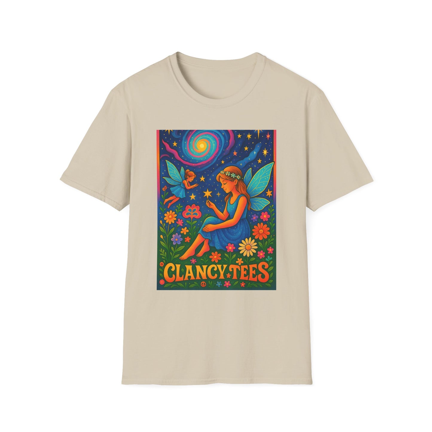 Fairy Garden T-Shirt Whimsical Fantasy Graphic Tee Cosmic Nature Shirt Gift for Dreamers Gift for Fairy Lovers Vibrant Magical Artwork