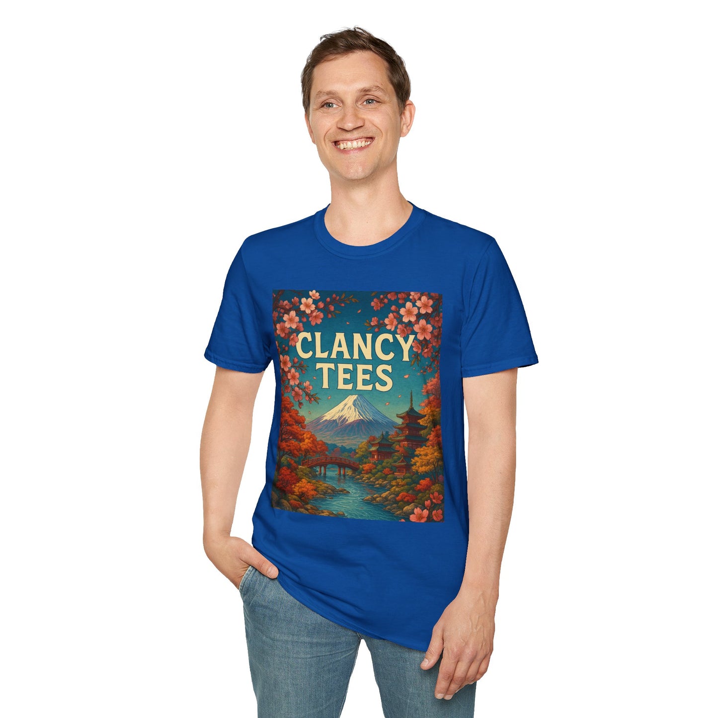 Clancy Tees Unisex Softstyle T-Shirt - Japanese Landscape Design, Gift for Nature Lovers, Vintage Aesthetic Tee, Casual Wear, Art [...]