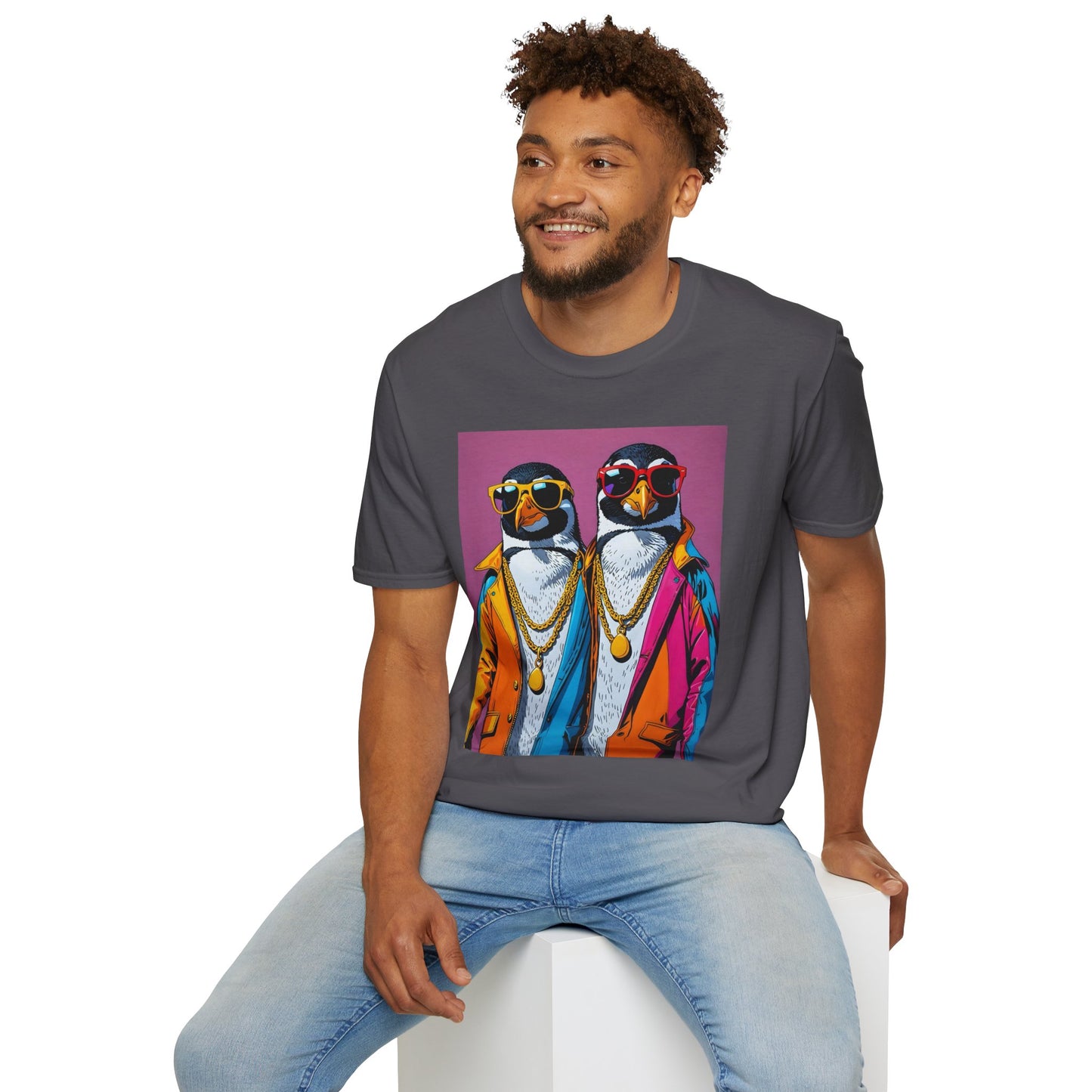 Cool Penguin Shirt – Funny Hip Hop Penguin Graphic Tee – Gift for Animal Lovers, Streetwear Fans, and People Who Stay Icy Year-Round