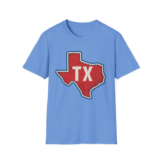 Texas State TX Map Shirt Bold Red Lone Star Tee Gift for Texans Southern Pride Fans of Texas Culture and Road Trip Junkies Who Love the Republic Vibe