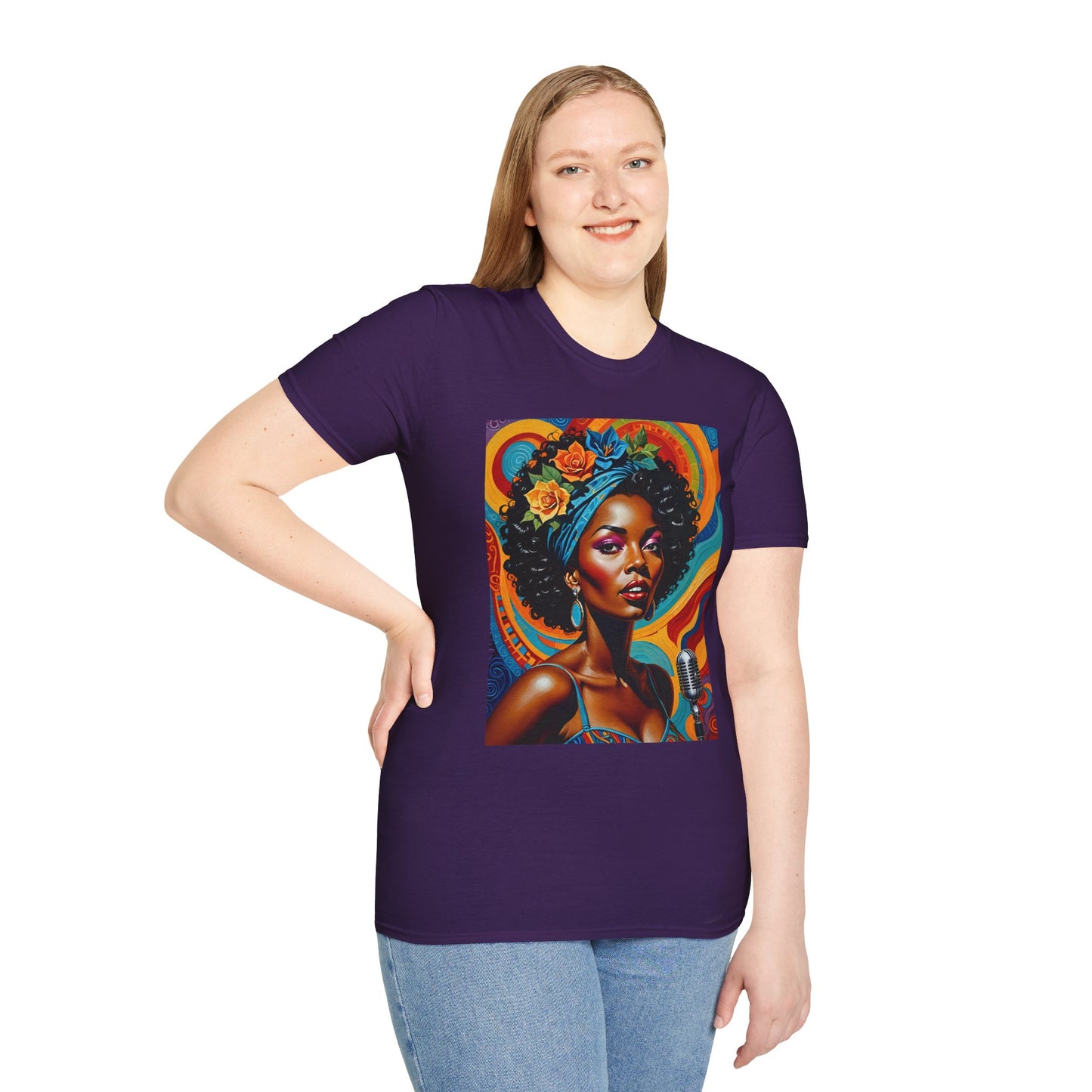 Afrofuturist Soul Singer T Shirt Cosmic Jazz Graphic Tee Retro Funk Fashion Music Artwork Top Gift for Soul Fans