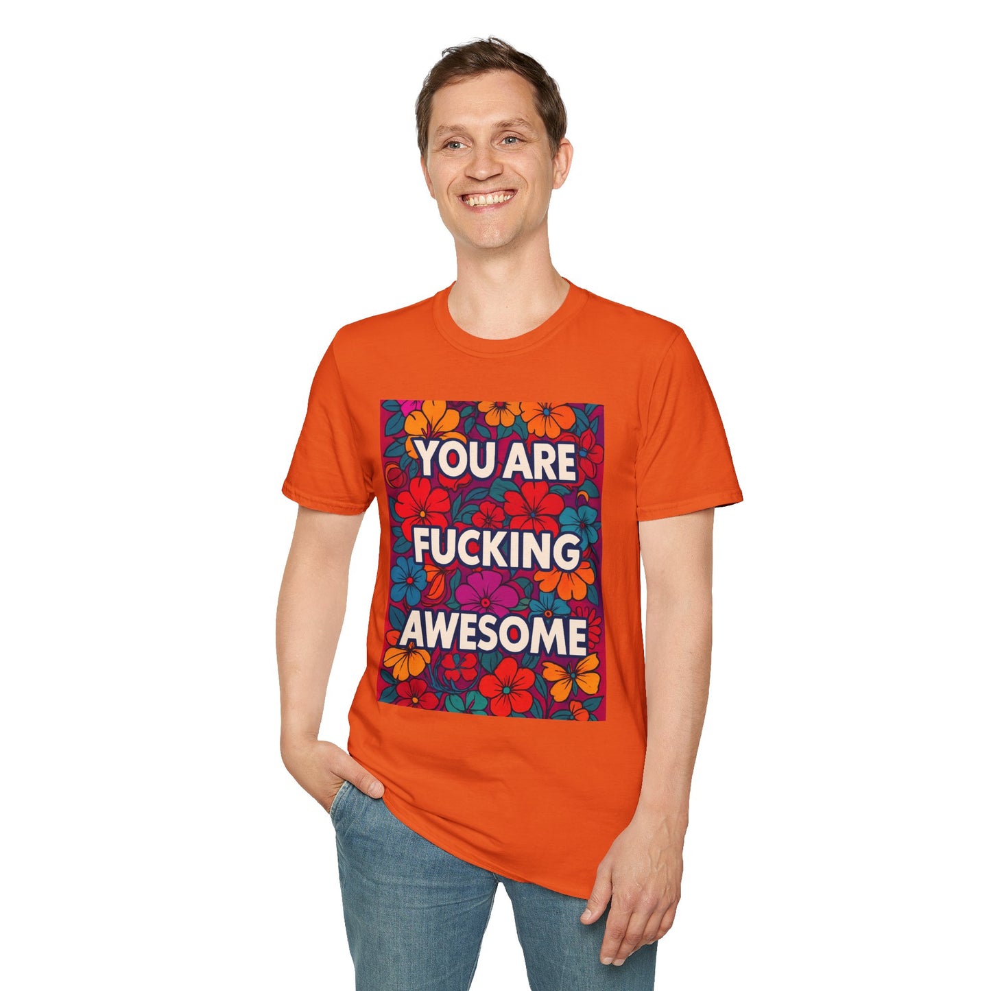 Colorful Inspirational Graphic T-Shirt, You Are Awesome Tee, Gift for Friends, Motivational Shirt, Casual Wear, Summer Vibes