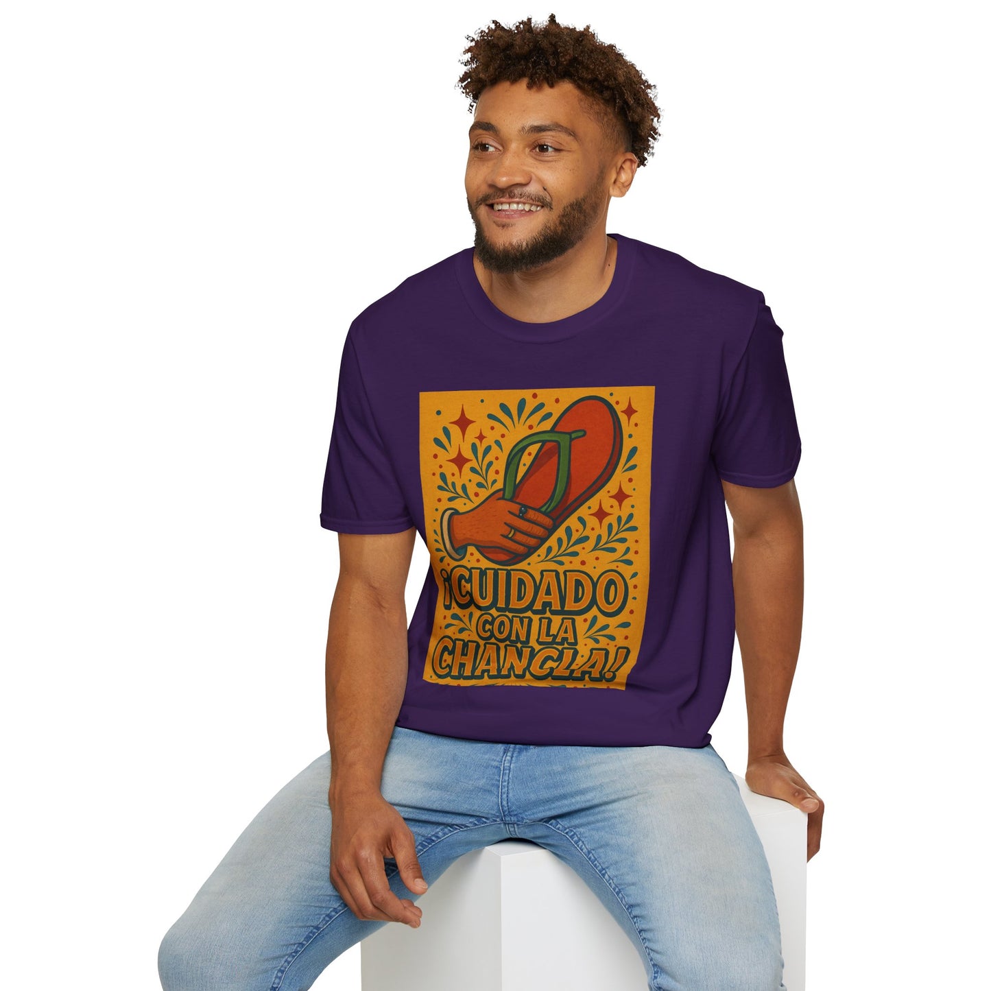 Cuidado Con La Chancla T-Shirt Funny Spanish Graphic Tee Latin Humor Shirt Fiesta Party Shirt Gift for Hispanic Friends Gift for Moms Gift for Abuela