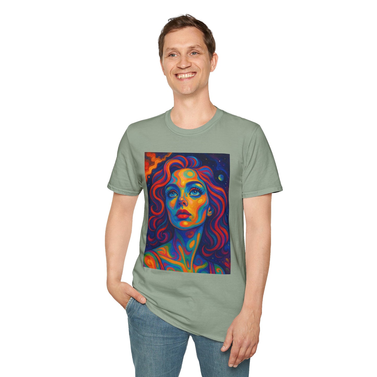 Psychedelic Woman Face Shirt | Trippy Pop Art T-Shirt | Colorful Surreal Portrait Tee | Gift for Art Lovers
