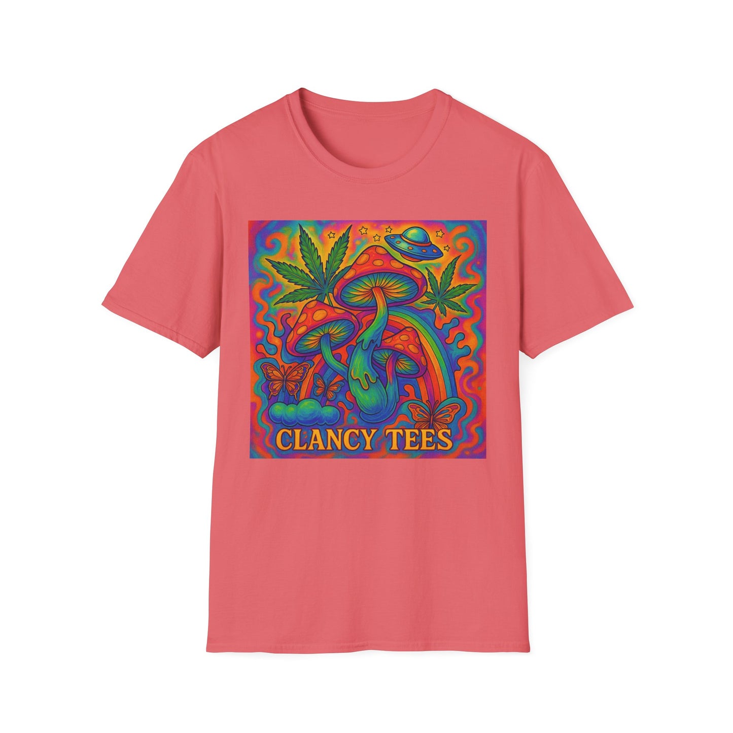 Colorful Psychedelic T-Shirt, Fun Graphic Tee for Music Festivals, Unique Gift for Friends, Retro Style Shirt, Unisex Softstyle Tee