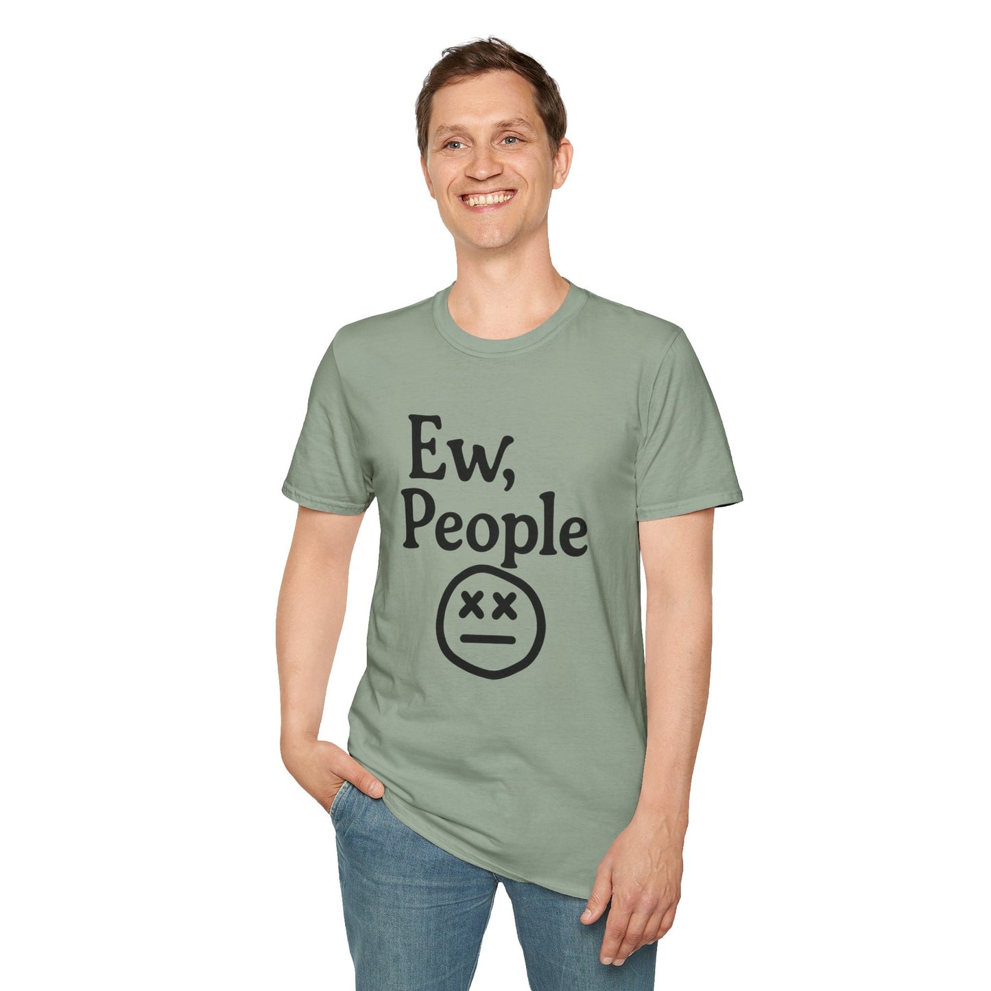 Ew, People Unisex Softstyle T-Shirt | Funny Graphic Tee for Introverts, Gift for Friends, Casual Wear, Comfortable Everyday Shirt