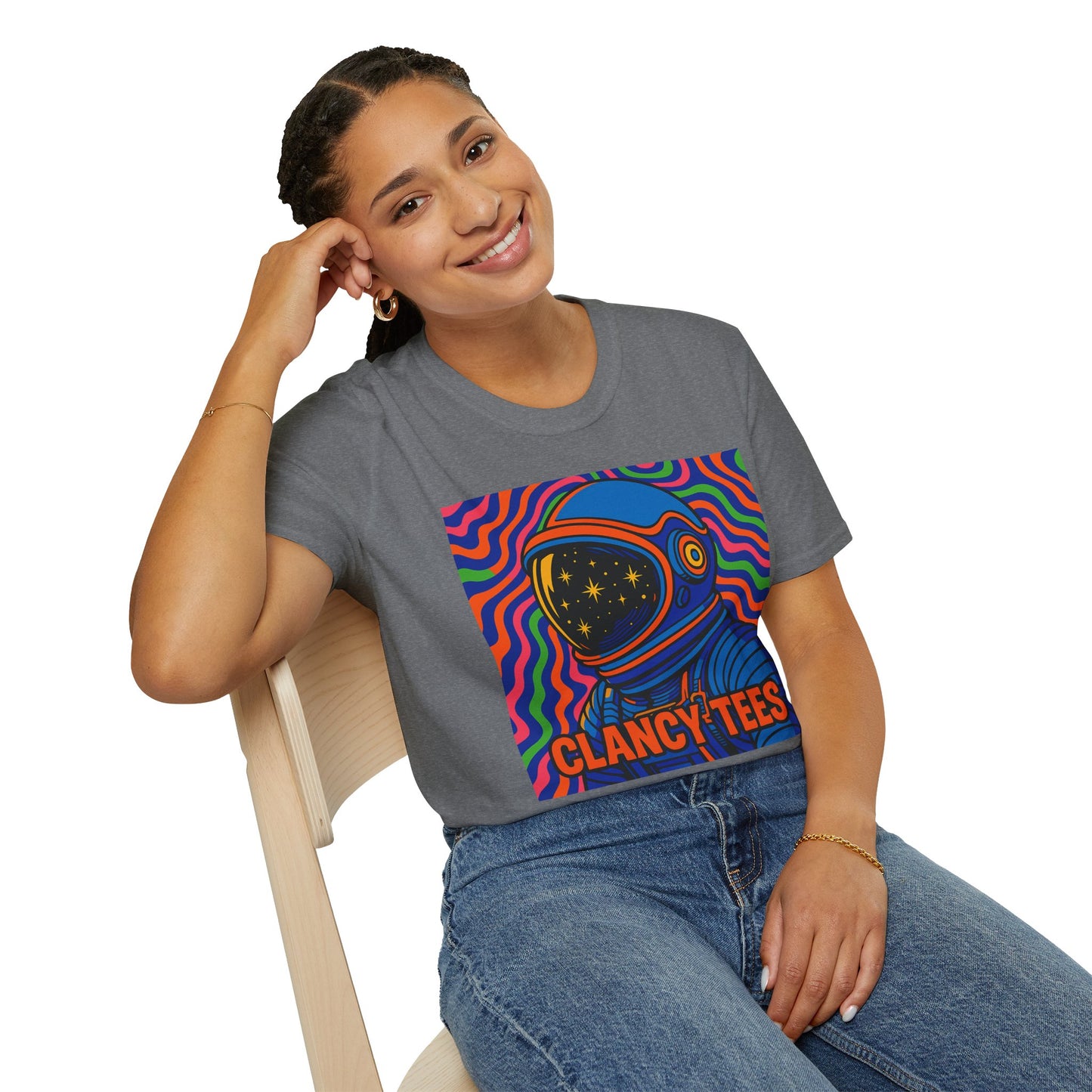 Cosmic Astronaut T-Shirt - Unisex Softstyle Tee, Space Lover Gift, Retro Vibes, Festival Wear, Graphic Tee