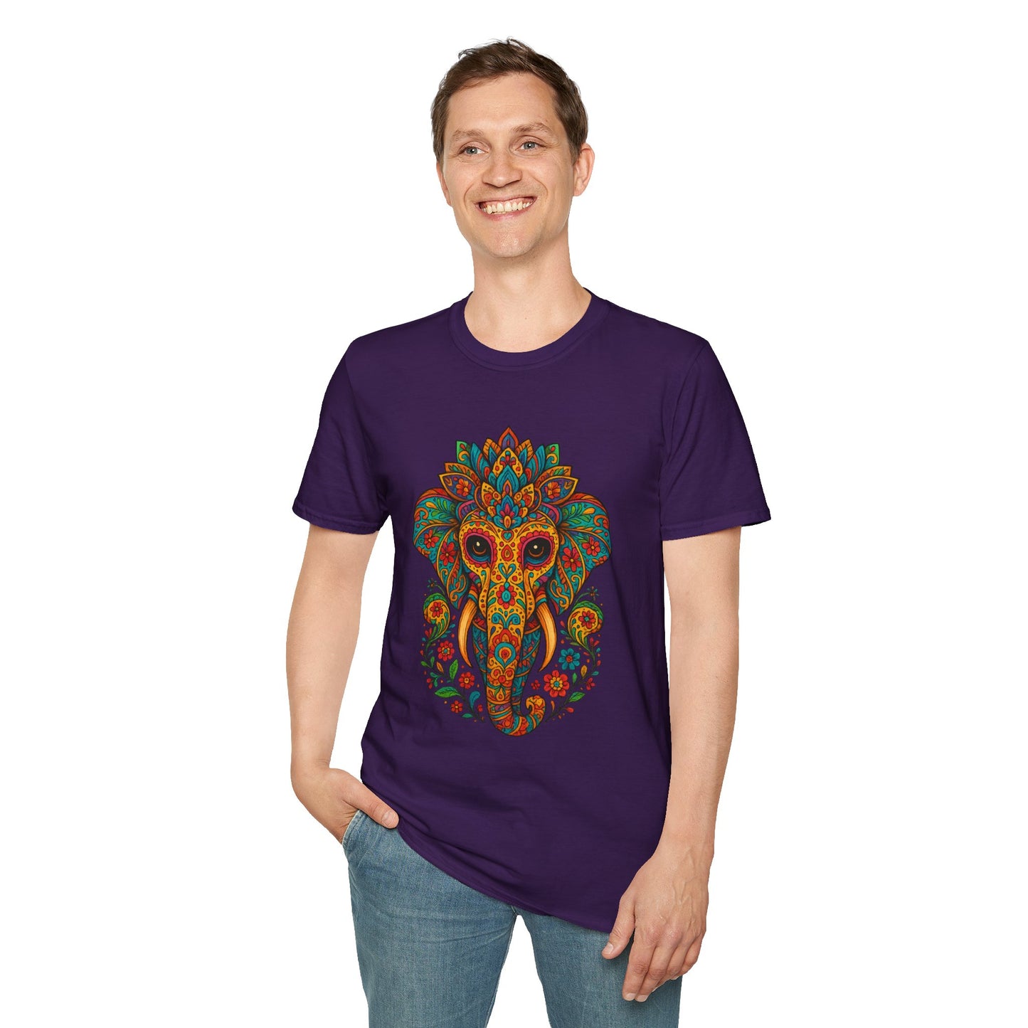 Boho Elephant Shirt Psychedelic Floral Head Art Tee Gift for Spiritual Seekers Animal Lovers and Mindful Hippies with a Love for Earthy Trippy Vibes