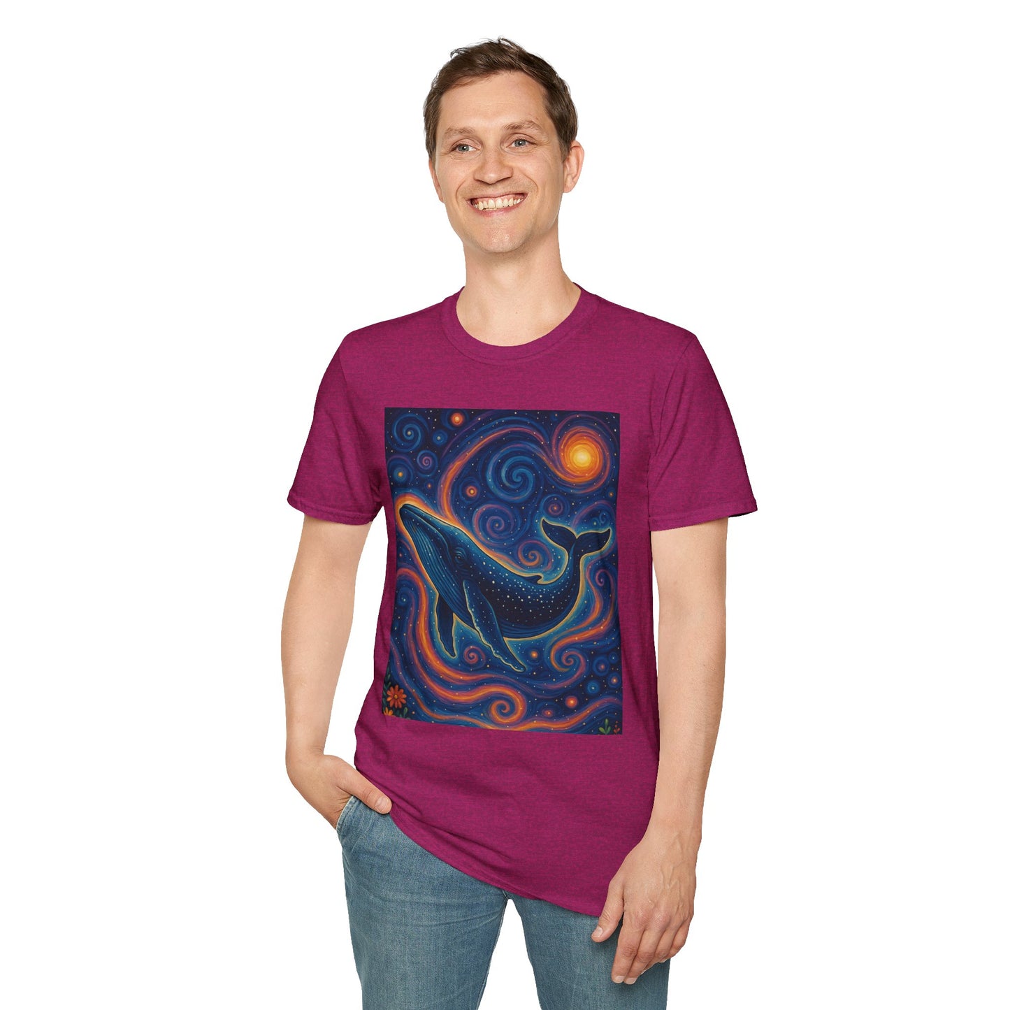 Cosmic Whale T-Shirt – Surreal Space Ocean Graphic Tee – Spiritual Whale Shirt Gift for Dreamers, Stargazers, Nature Nerds & Trippy Art Collectors
