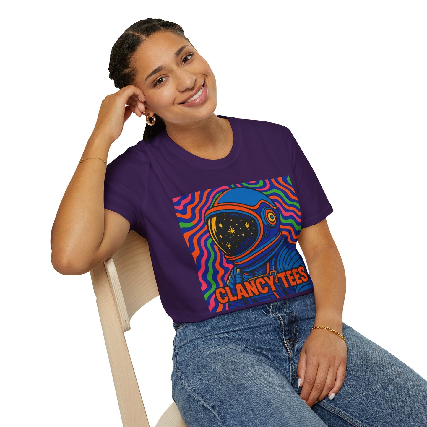 Cosmic Astronaut T-Shirt - Unisex Softstyle Tee, Space Lover Gift, Retro Vibes, Festival Wear, Graphic Tee