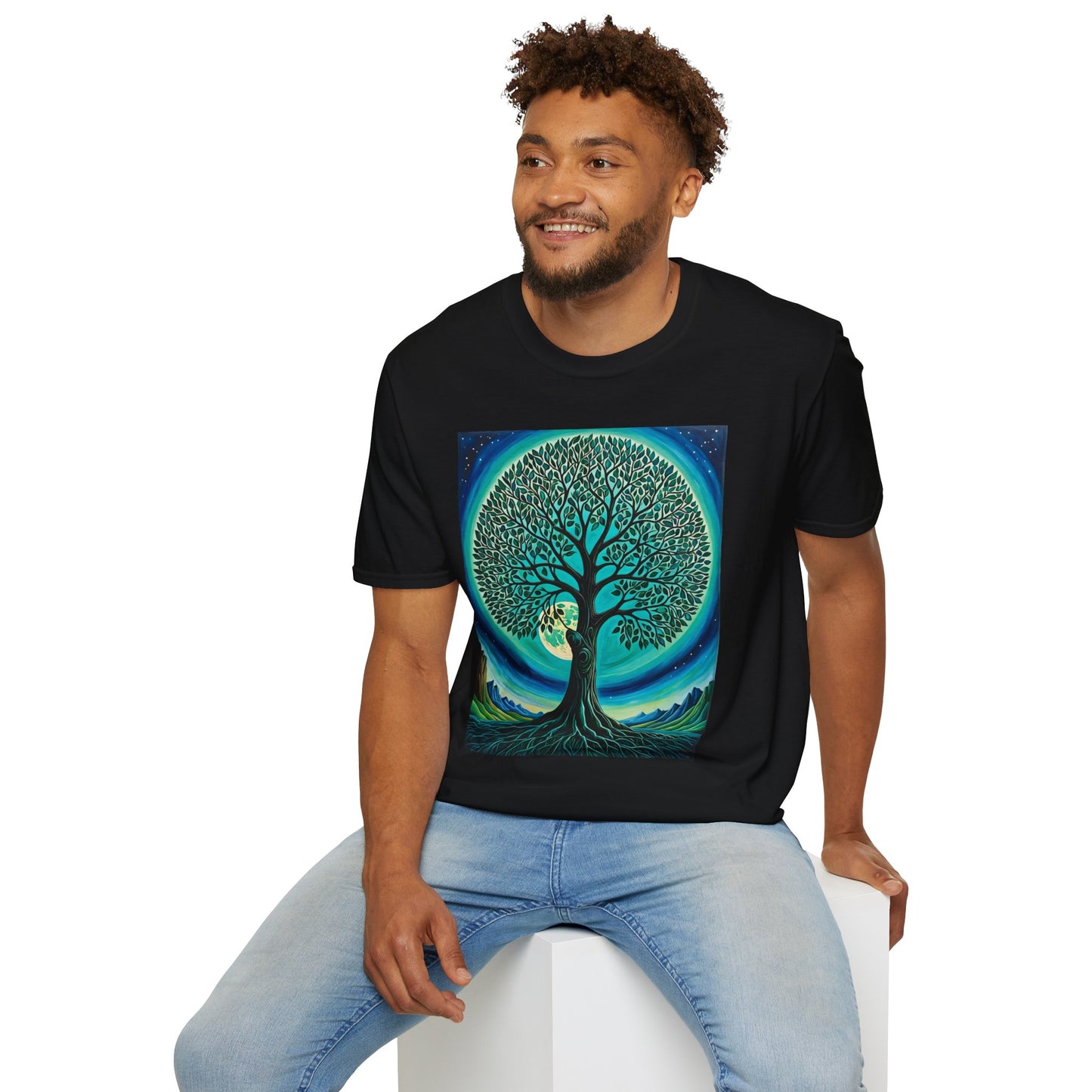 Tree of Life T-Shirt – Cosmic Nature Graphic Tee – Gift for Spiritual Friends, Psychedelic Art Lovers, and Mindful Hippie Souls