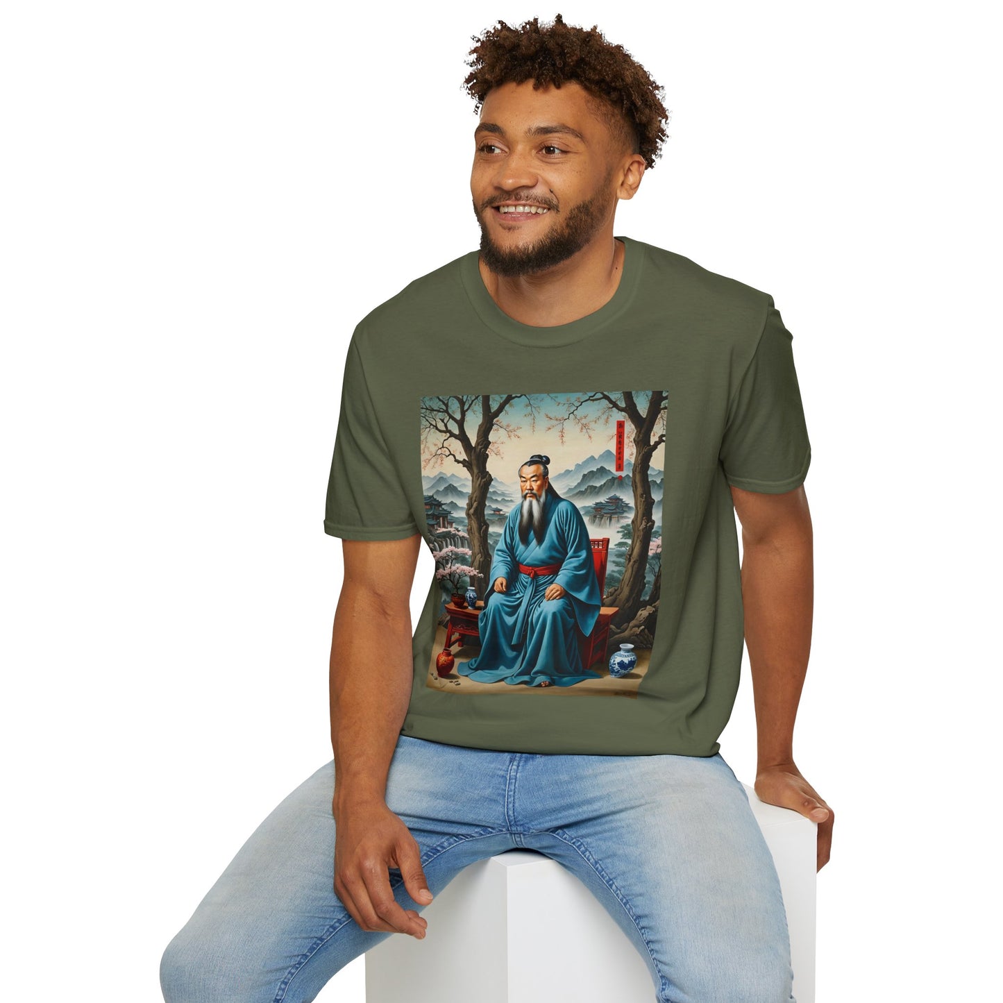Ancient Scholar T-Shirt Eastern Wisdom Graphic Tee Traditional Art Shirt Gift for History Buffs Gift for Philosophy Fans Timeless Cultural Artwork