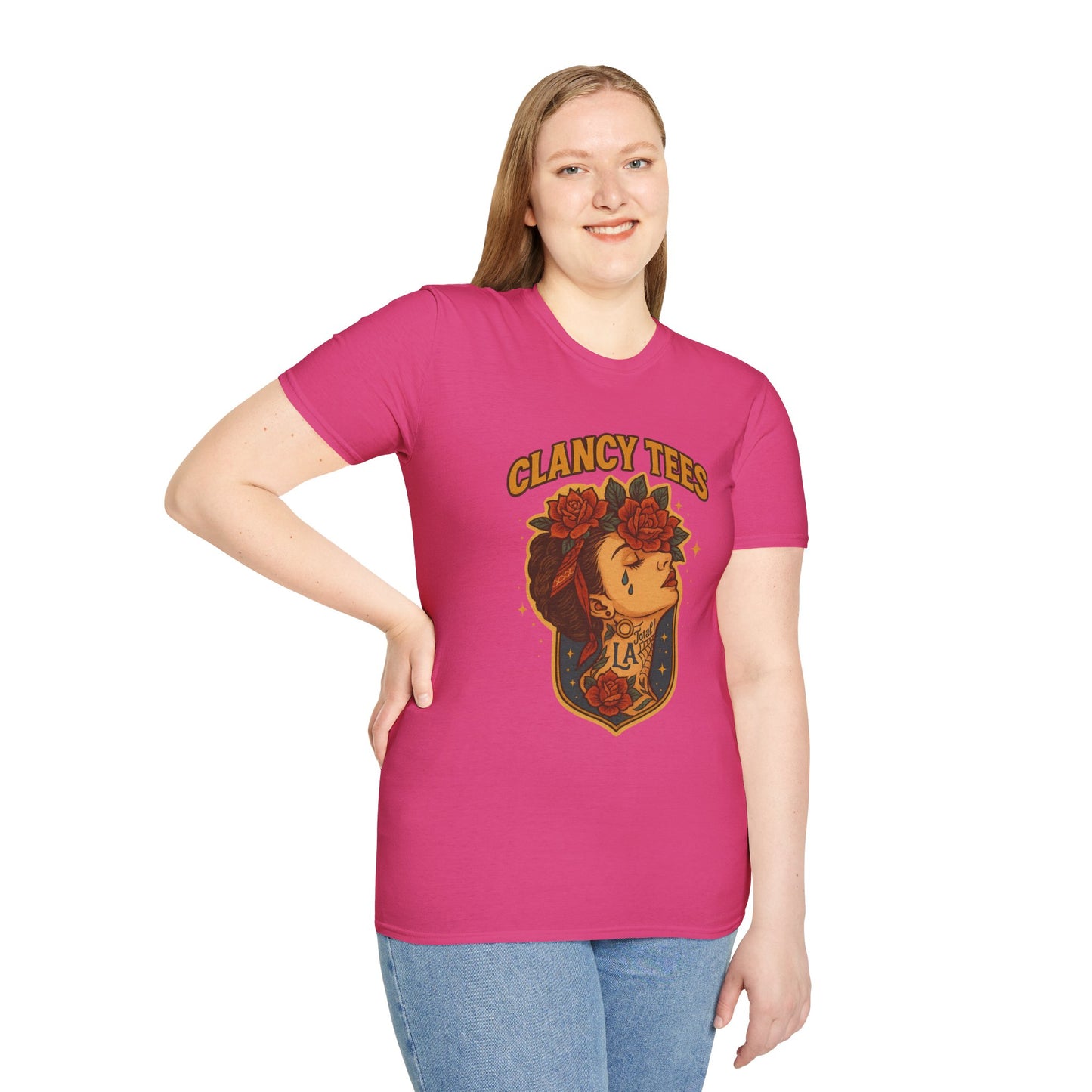 Unisex Tattoo Graphic Tee with Floral Design, Casual Everyday Wear, Gift for Friends, Fashionable Lounge Top, Cute Summer Shirt