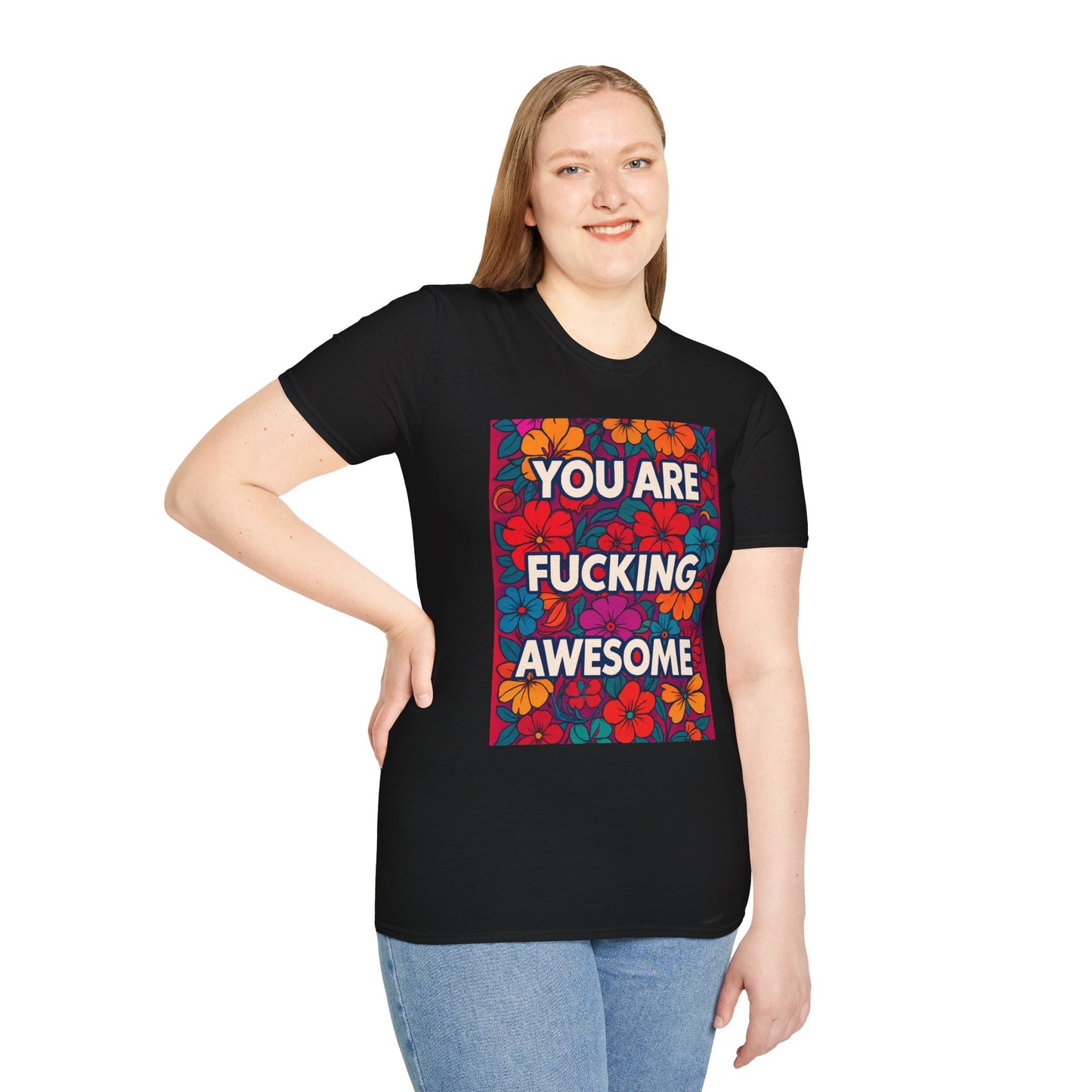 Colorful Inspirational Graphic T-Shirt, You Are Awesome Tee, Gift for Friends, Motivational Shirt, Casual Wear, Summer Vibes