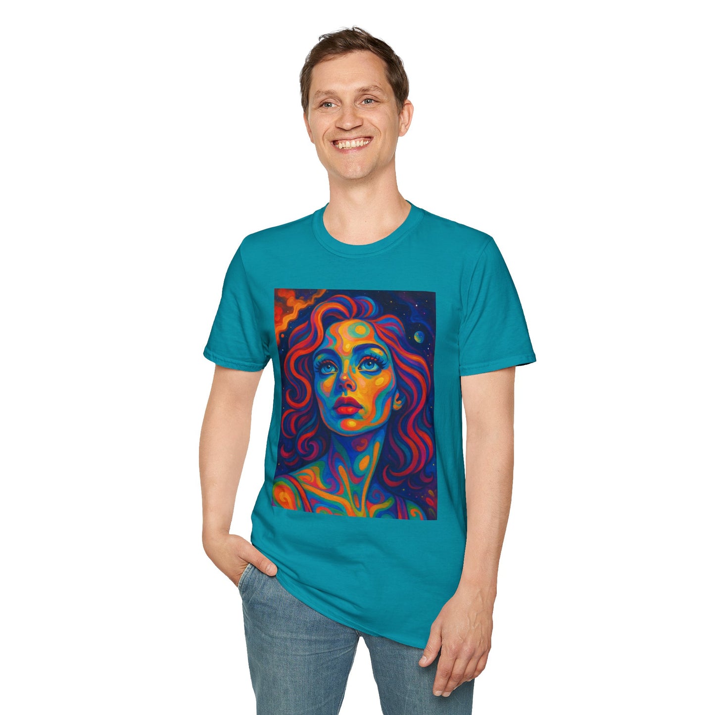 Psychedelic Woman Face Shirt | Trippy Pop Art T-Shirt | Colorful Surreal Portrait Tee | Gift for Art Lovers