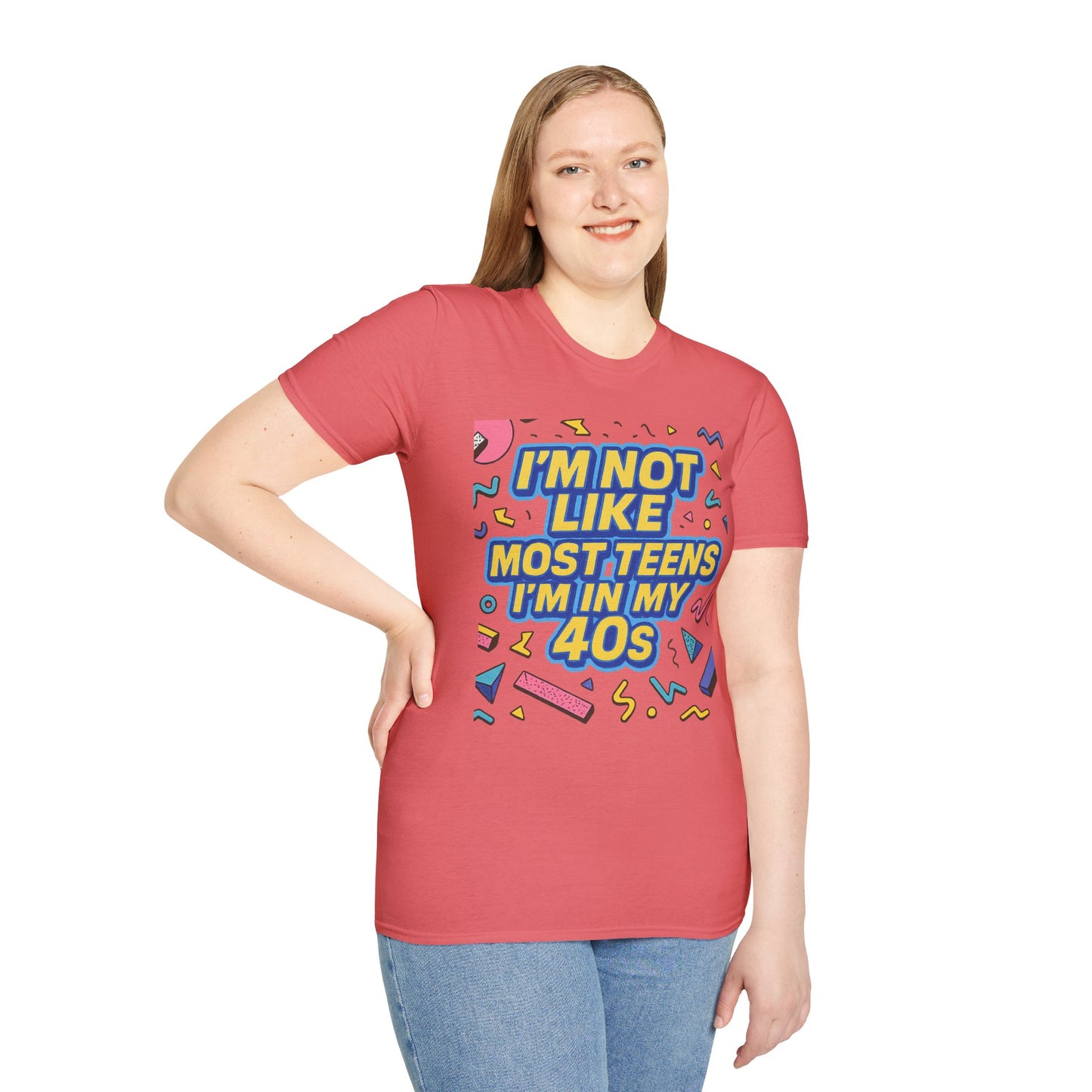 I’m Not Like Most Teens I’m in My 40s Shirt Funny Retro Tee Gift for Middle Aged Millennials Gen X Humor Nostalgia Shirt for Aging with Attitude