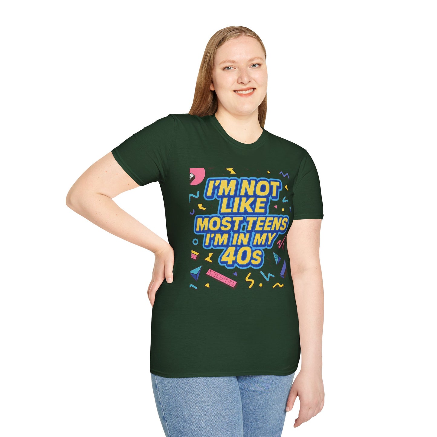 I’m Not Like Most Teens I’m in My 40s Shirt Funny Retro Tee Gift for Middle Aged Millennials Gen X Humor Nostalgia Shirt for Aging with Attitude