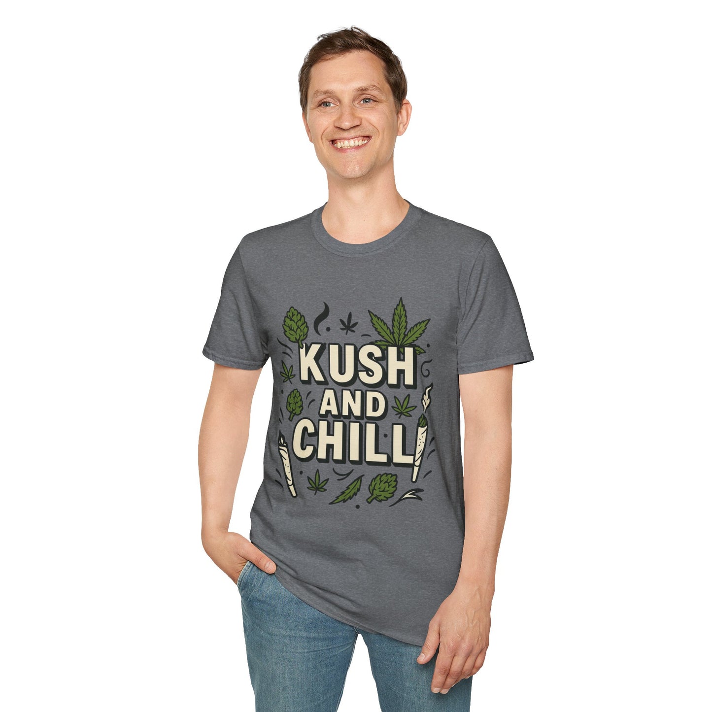 Kush and Chill Funny Weed Shirt – Stoner Relaxation Tee – Gift for Potheads, Chill Smokers, Cannabis Lovers, and 420 Enthusiasts