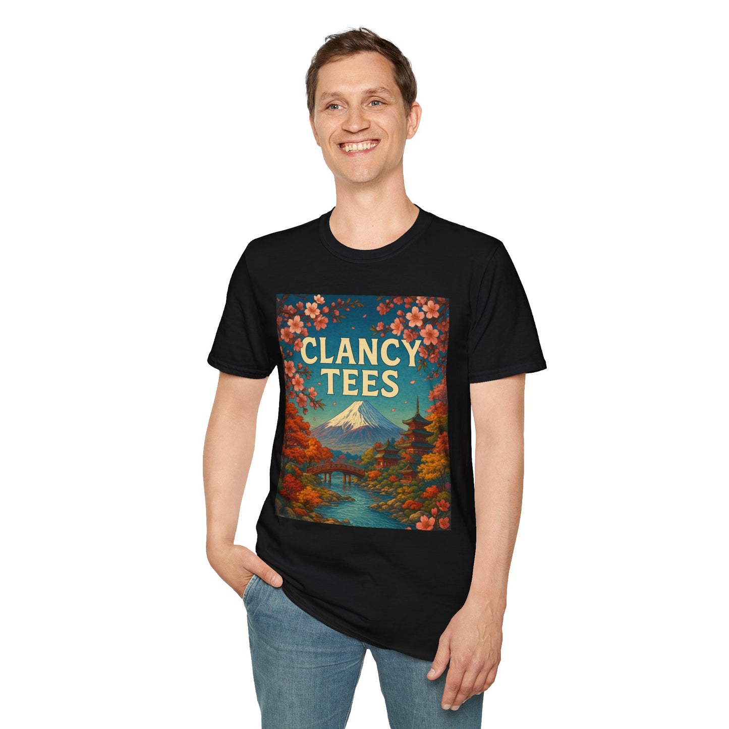 Clancy Tees Unisex Softstyle T-Shirt - Japanese Landscape Design, Gift for Nature Lovers, Vintage Aesthetic Tee, Casual Wear, Art [...]