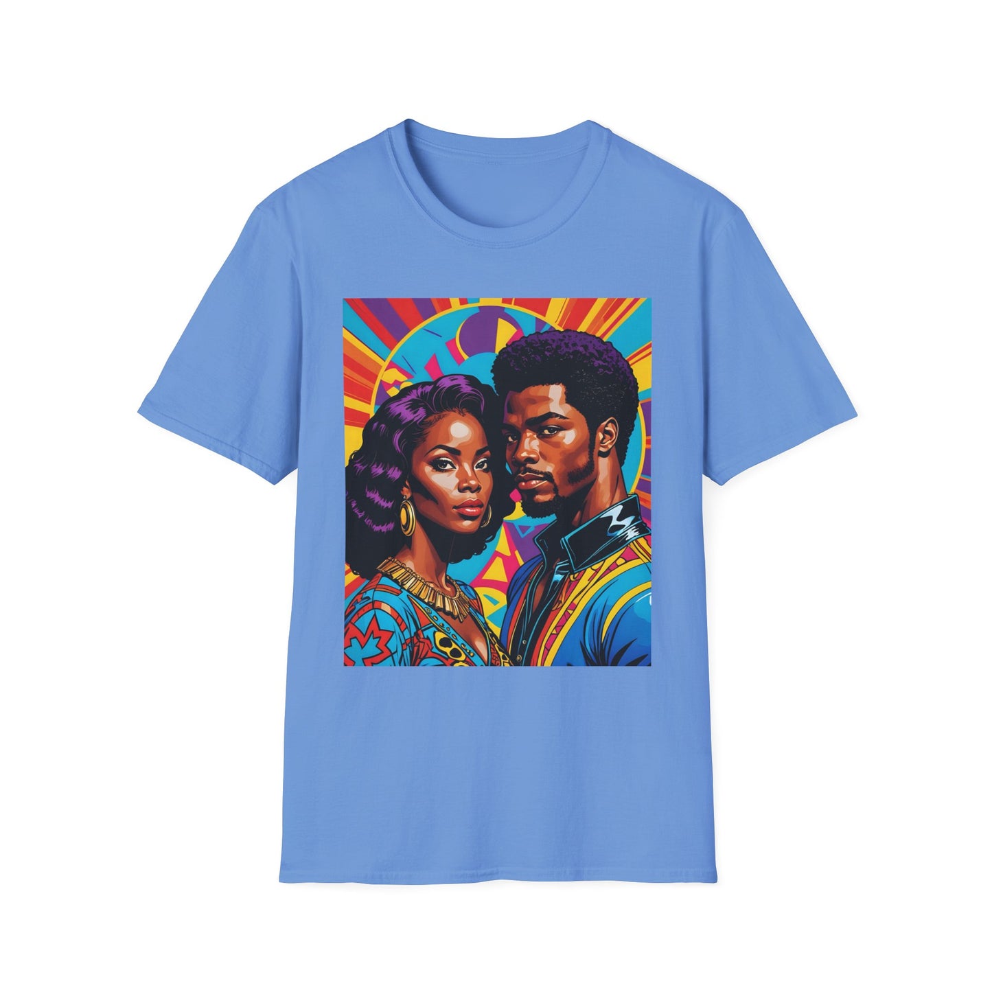 Vibrant Retro-Inspired Unisex Softstyle T-Shirt, Colorful Art Tee, Black History Month Shirt, Casual Streetwear, Gift for Art Lovers