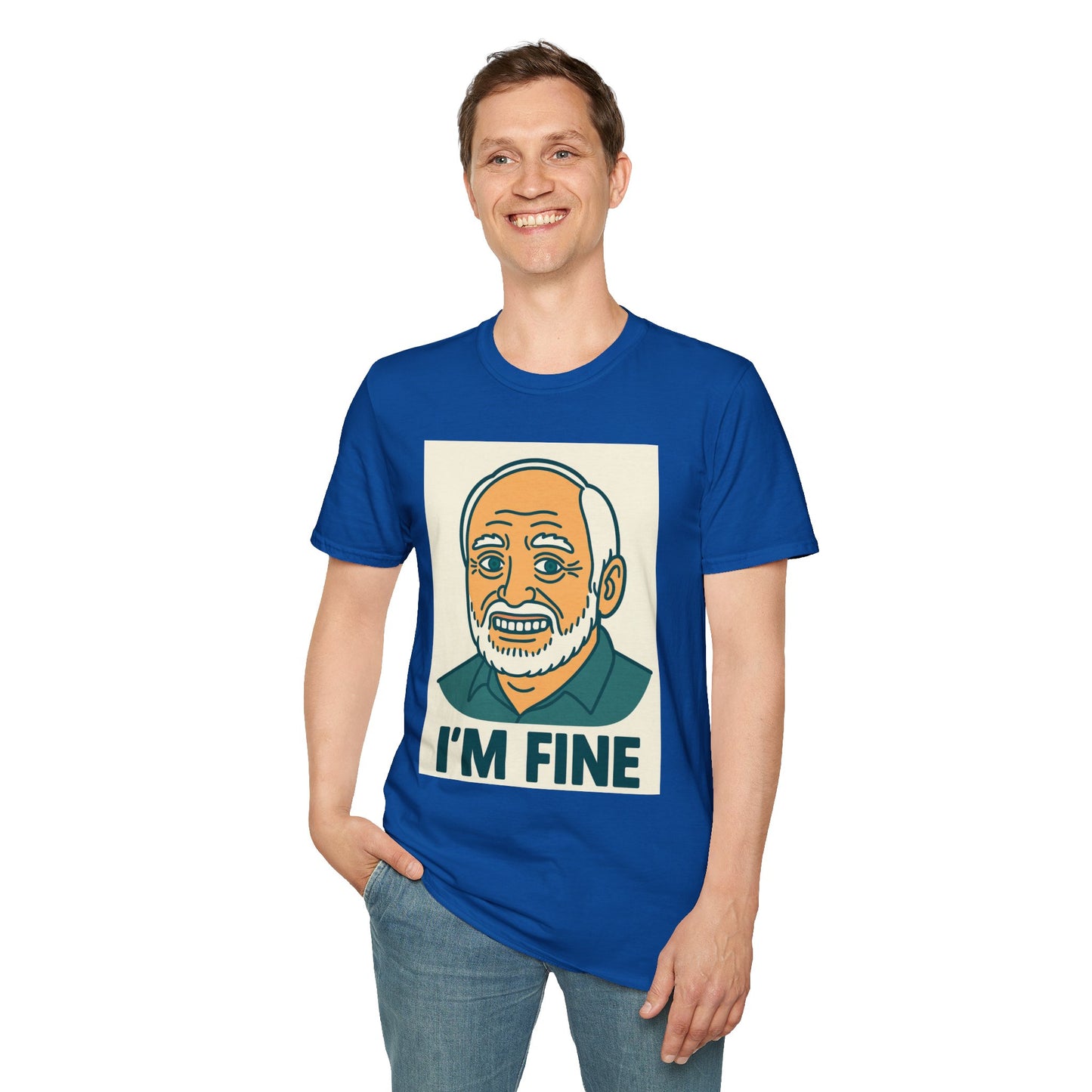Humorous Unisex T-Shirt - 'I'M FINE', Funny Gift, Casual Wear, Everyday Humor, Father's Day Tee, Gift for Dad