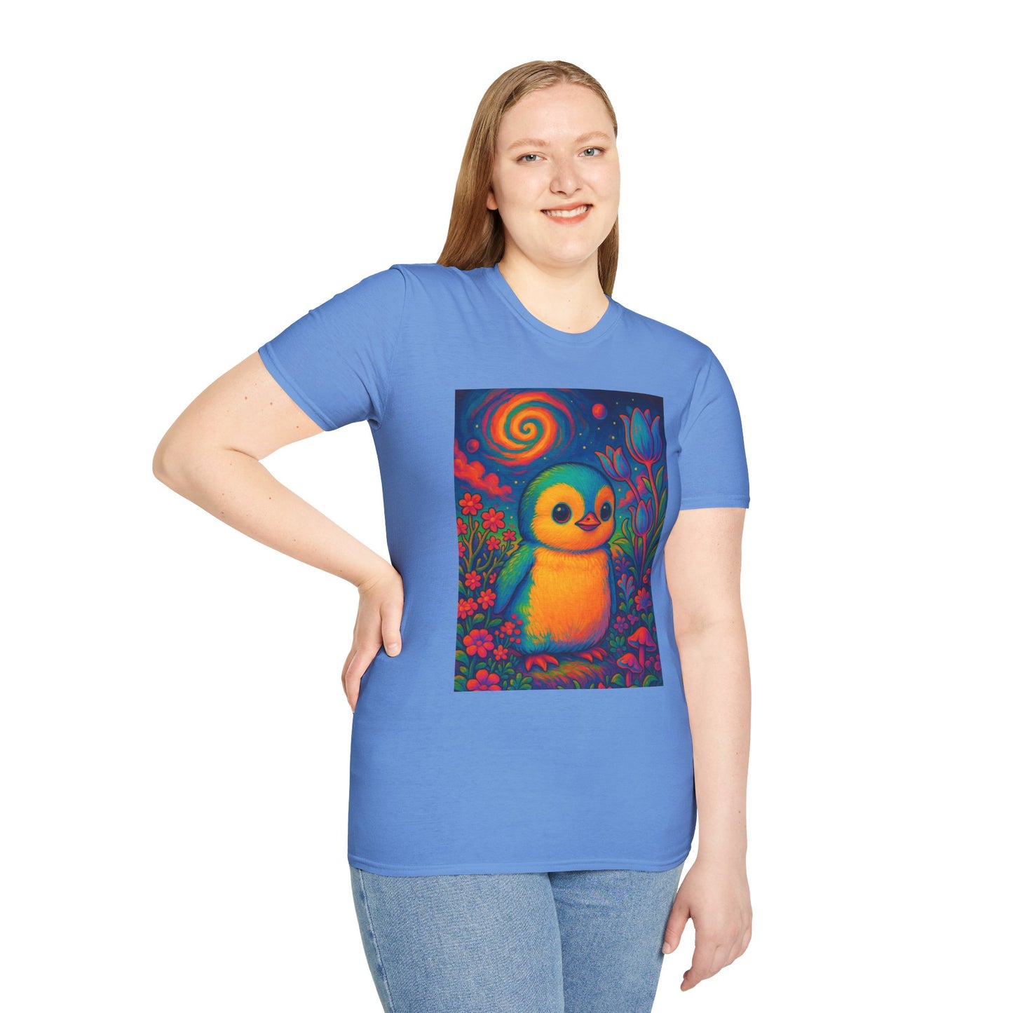 Psychedelic Baby Penguin T-Shirt – Trippy Cute Animal Tee – Gift for Penguin Lovers – Groovy Nature Shirt for Weirdos, Hippies, and Art Freaks