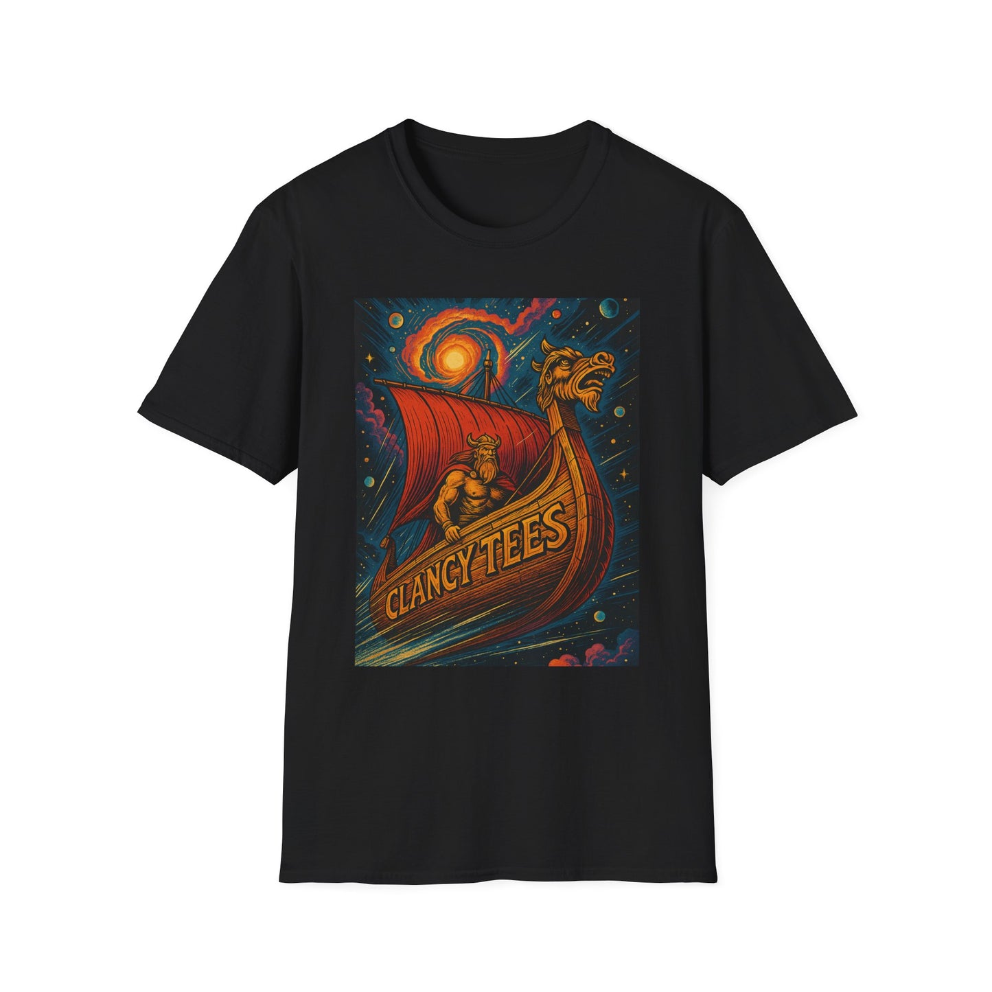 Viking Dragon Ship Shirt Norse Aesthetic Tee Mythology Graphic Gift for Fantasy Fans