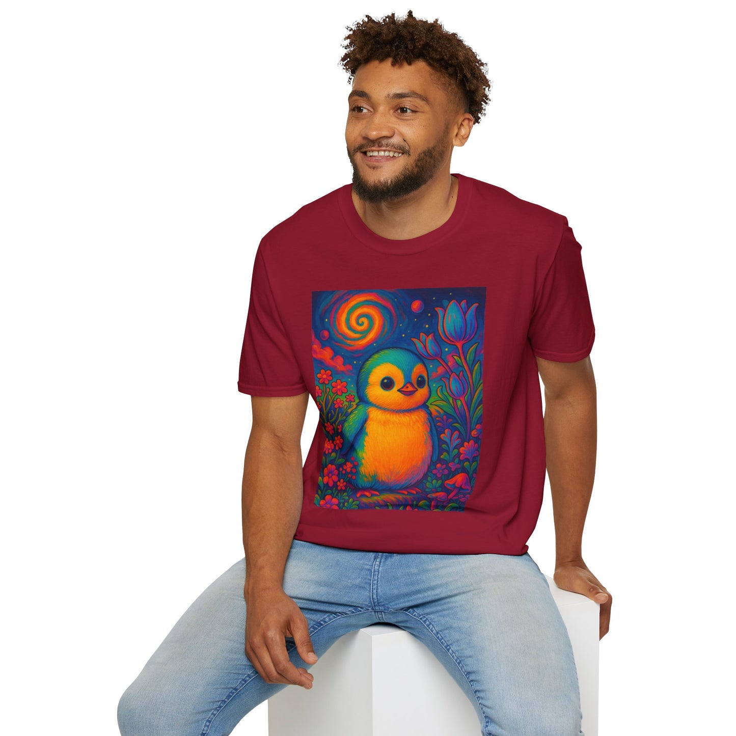 Psychedelic Baby Penguin T-Shirt – Trippy Cute Animal Tee – Gift for Penguin Lovers – Groovy Nature Shirt for Weirdos, Hippies, and Art Freaks