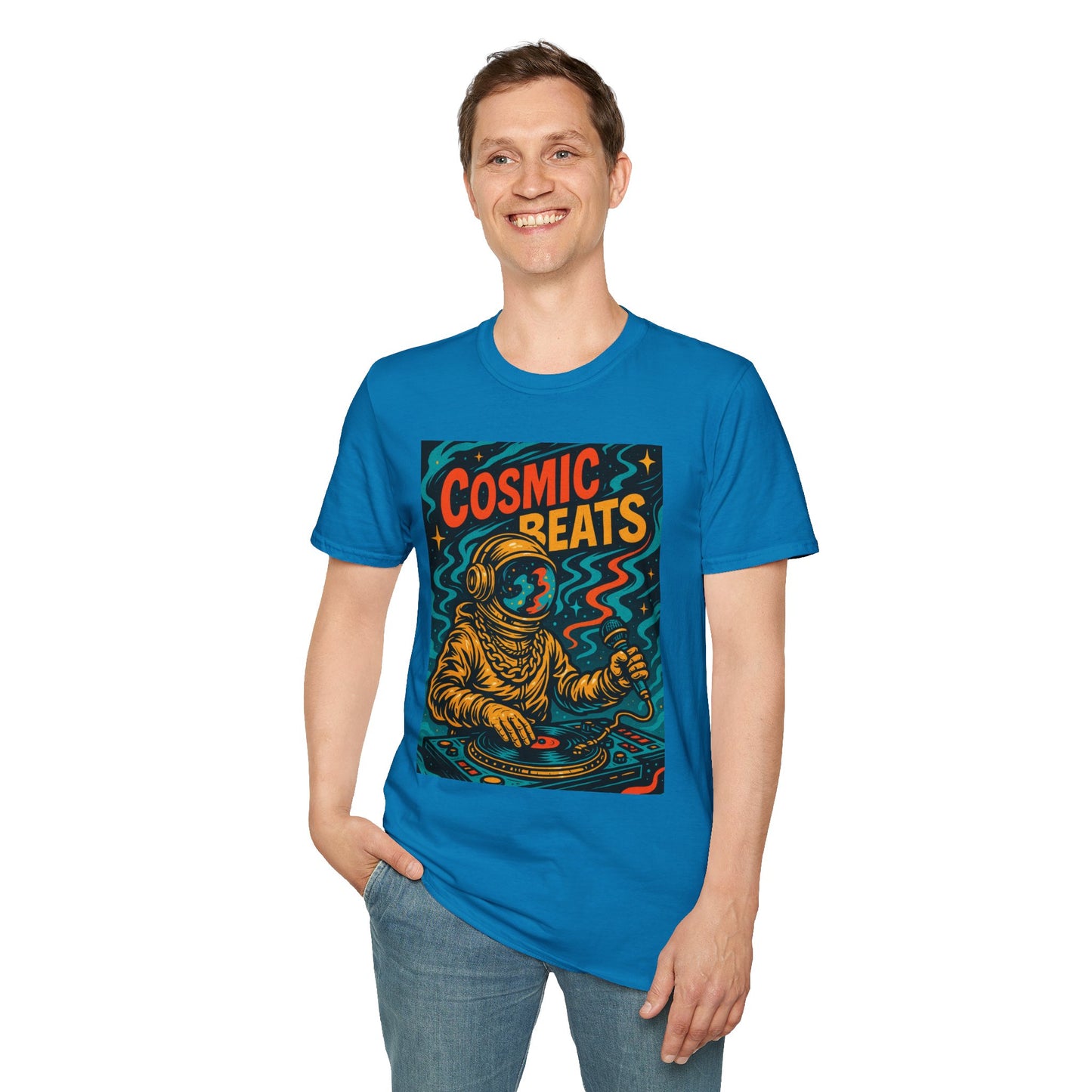 Astronaut DJ Shirt Cosmic Beats Tee Space Music Graphic Gift for EDM Lovers