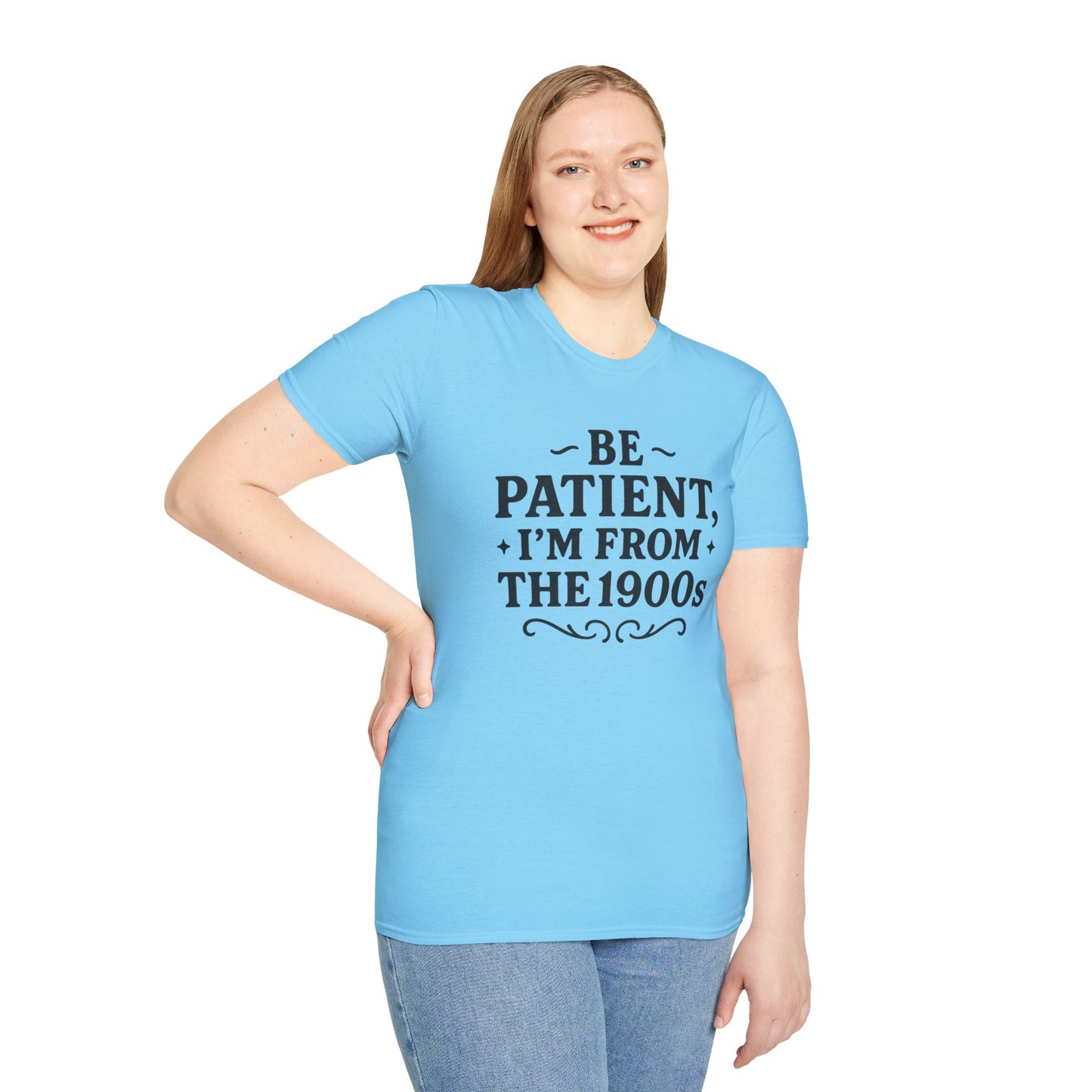 Be Patient I’m From the 1900s Shirt – Funny Millennial Gen X Tee – Retro Humor Graphic Shirt – Gift for Elder Millennials and 90s Kids