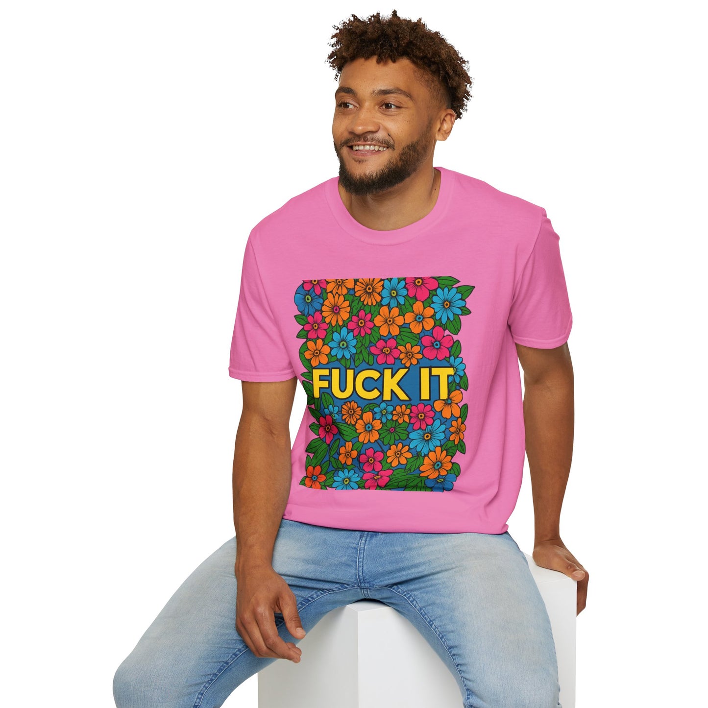 Colorful Floral Graphic T-Shirt, Casual Wear, Gift for Friends, Relaxed Style, Summer Outfit, Fun Statement Tee