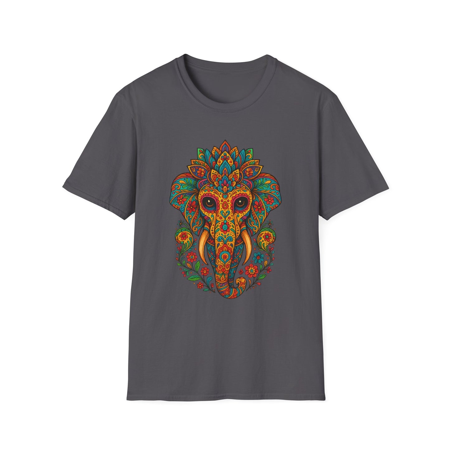 Boho Elephant Shirt Psychedelic Floral Head Art Tee Gift for Spiritual Seekers Animal Lovers and Mindful Hippies with a Love for Earthy Trippy Vibes