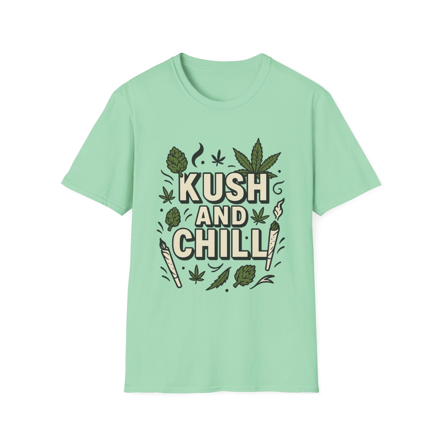 Kush and Chill Funny Weed Shirt – Stoner Relaxation Tee – Gift for Potheads, Chill Smokers, Cannabis Lovers, and 420 Enthusiasts