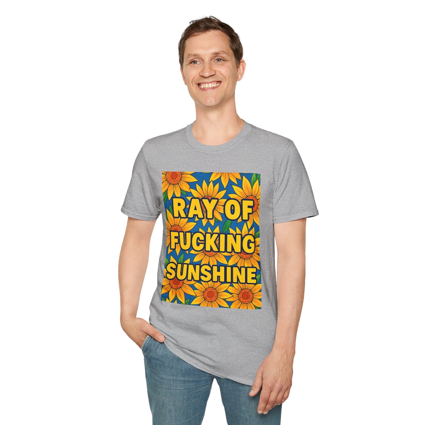 Cheerful Graphic Tee: "Ray of Fucking Sunshine" Unisex Softstyle T-Shirt | Gift for Friends, Casual Wear, Summer Vibes, Birthday Gift, [...]