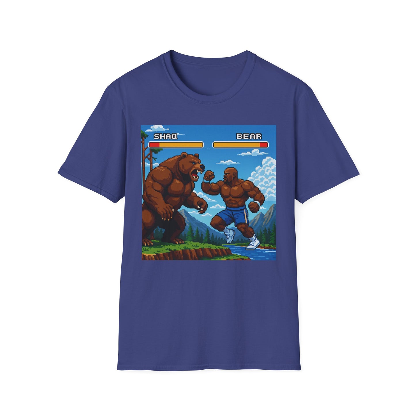 Shaq vs Bear Funny T-Shirt | Retro Arcade Fighter Tee | Gift for Gamers & 90s Kids | Weird Animal Combat Shirt