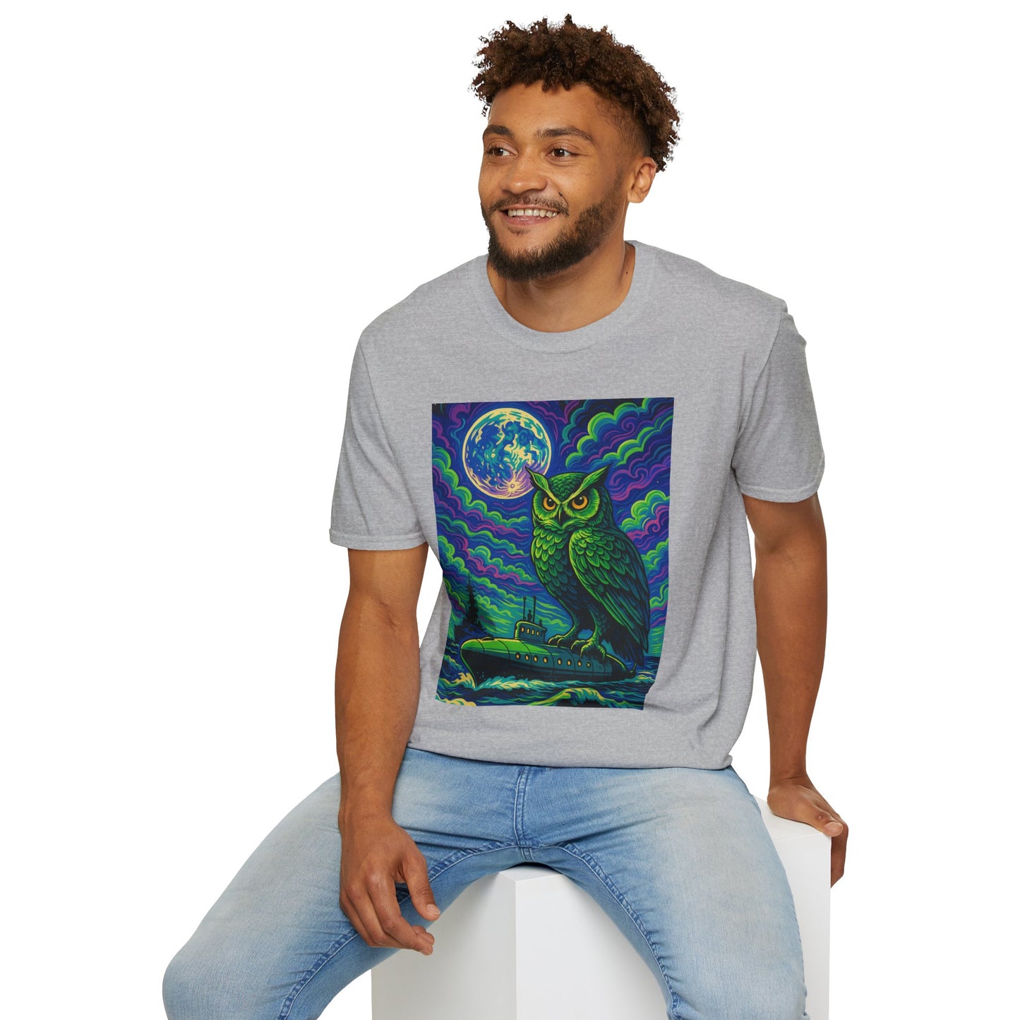 Psychedelic Owl T-Shirt – Trippy Moonlight Animal Tee – Gift for Night Owls, Nature Lovers, Surreal Art Fans & Creatures of the Cosmic Forest
