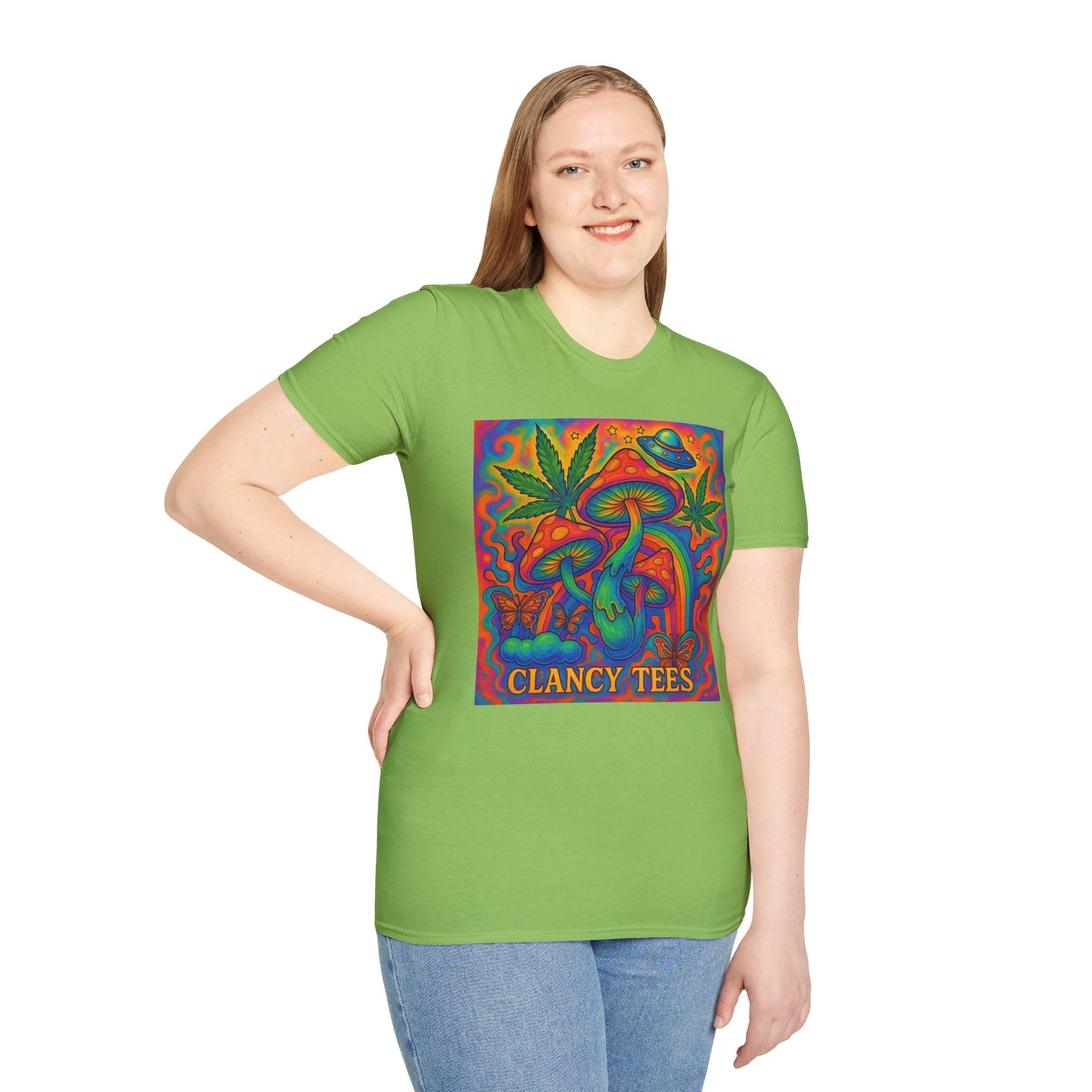 Colorful Psychedelic T-Shirt, Fun Graphic Tee for Music Festivals, Unique Gift for Friends, Retro Style Shirt, Unisex Softstyle Tee