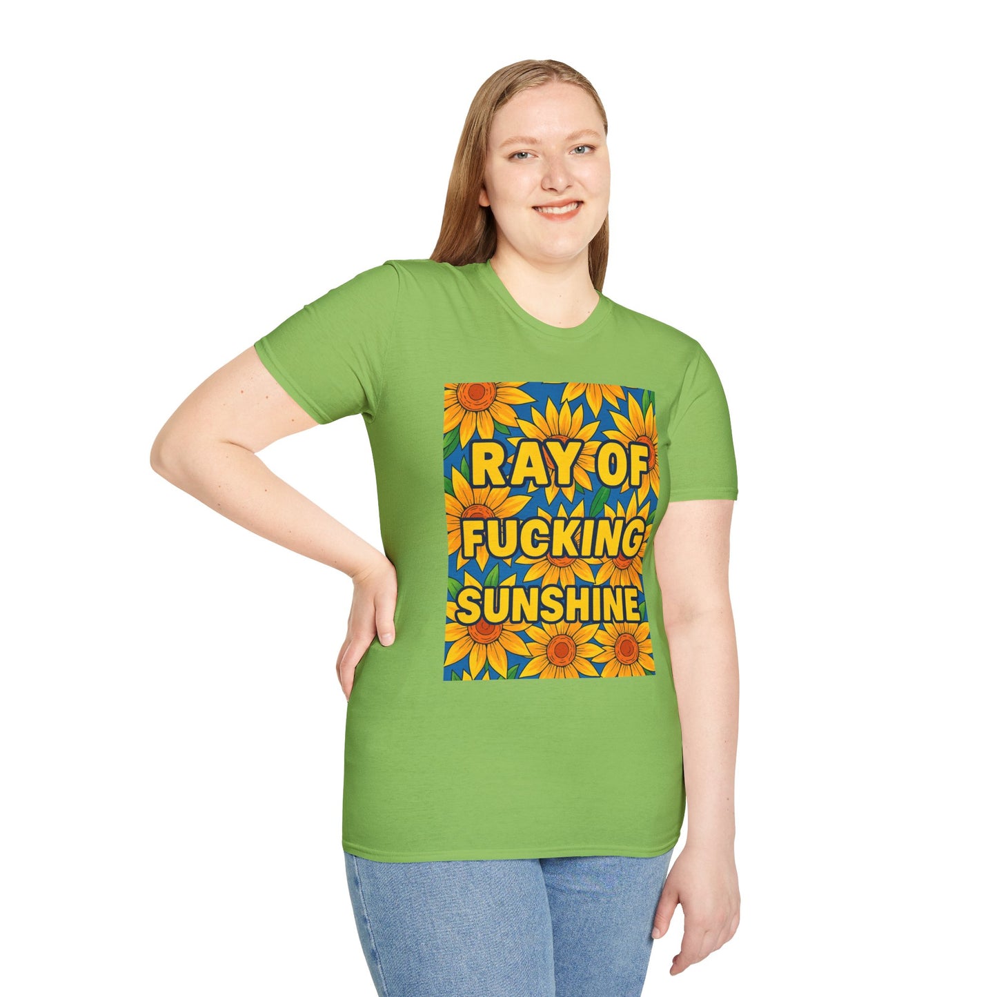 Cheerful Graphic Tee: "Ray of Fucking Sunshine" Unisex Softstyle T-Shirt | Gift for Friends, Casual Wear, Summer Vibes, Birthday Gift, [...]